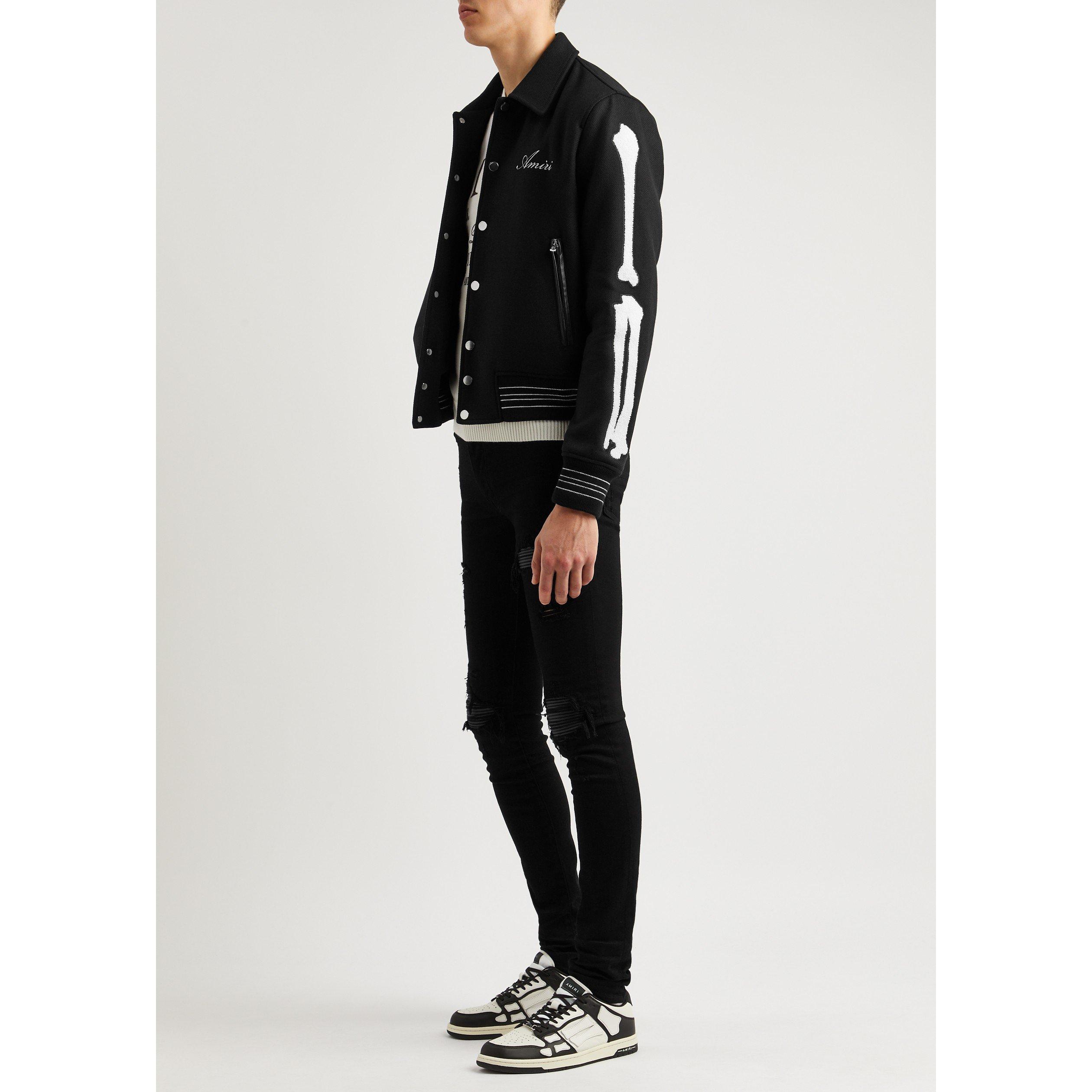 BLACK AND OTHER - Amiri - BONES VARSITY JACKET - 5