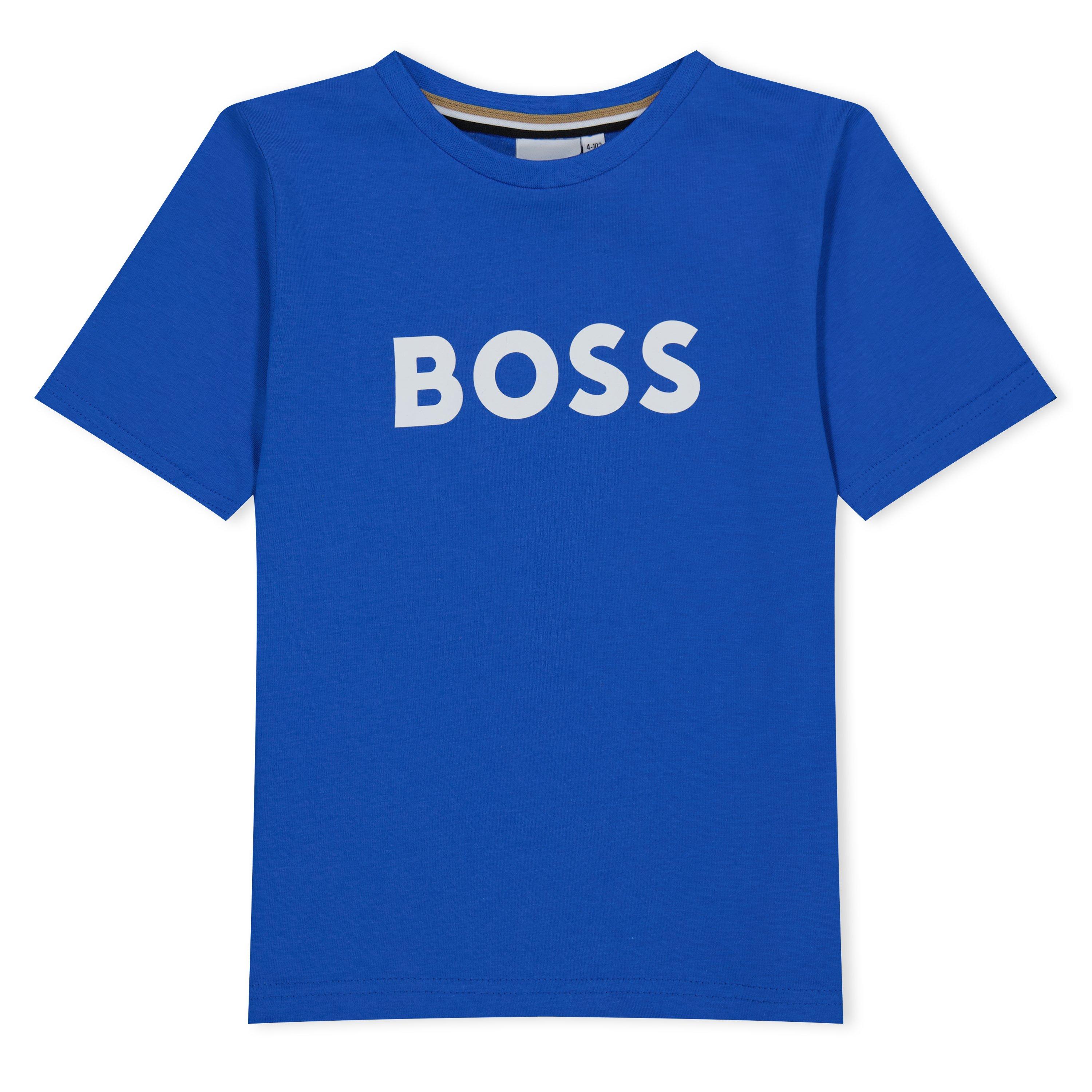 Blue 846 - Boss - Kids Logo T-Shirt, Iconic Brand T-Shirt - 1