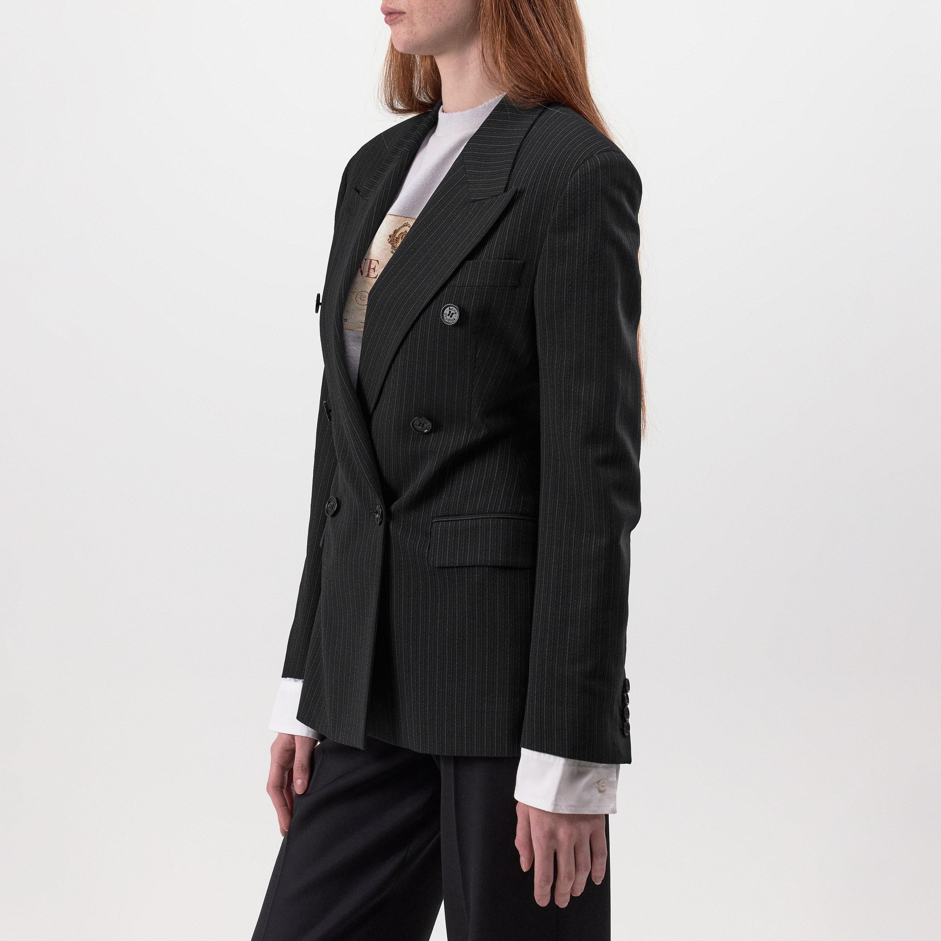 BLACK - Acne Studios - Women's  Pinstripe Tailored Blazer - 2