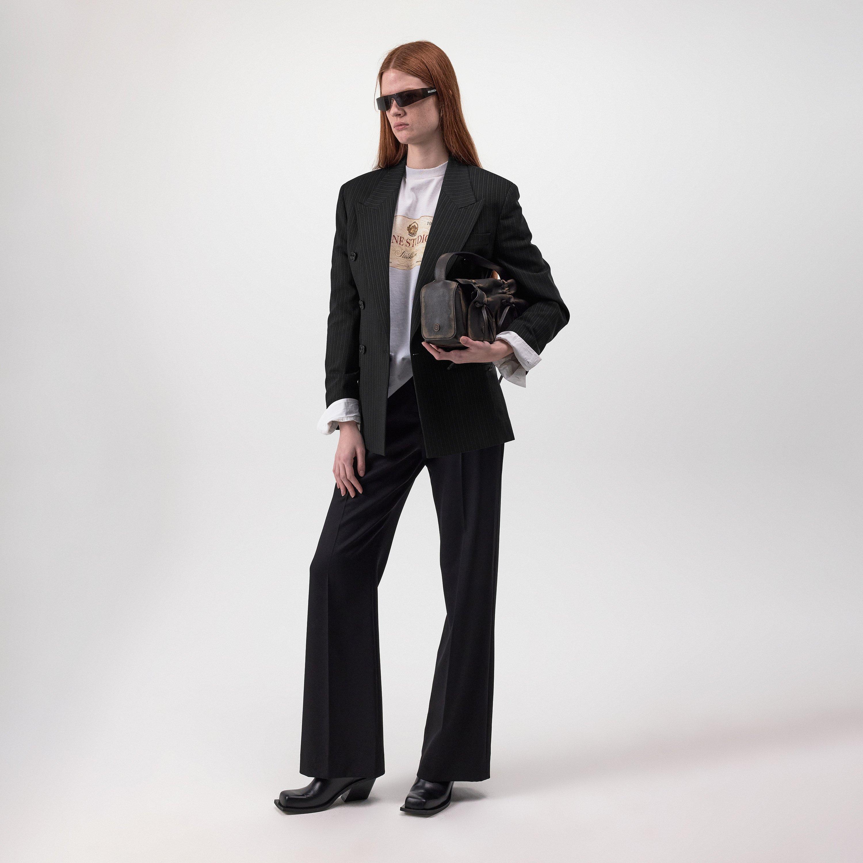 BLACK - Acne Studios - Women's  Pinstripe Tailored Blazer - 4