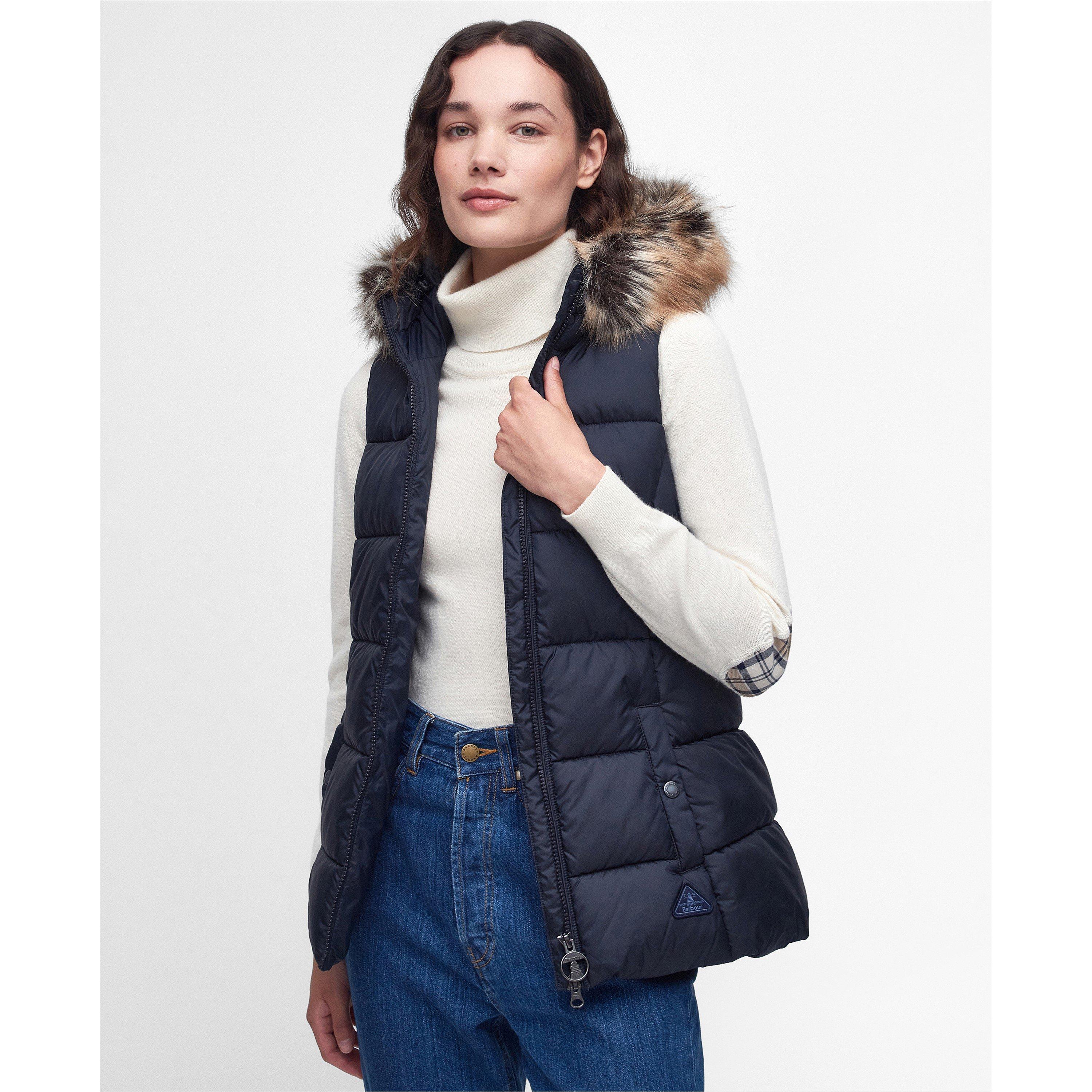Barbour Women's Midhurst Faux Fur Trim Hooded Full Zip Gilet
