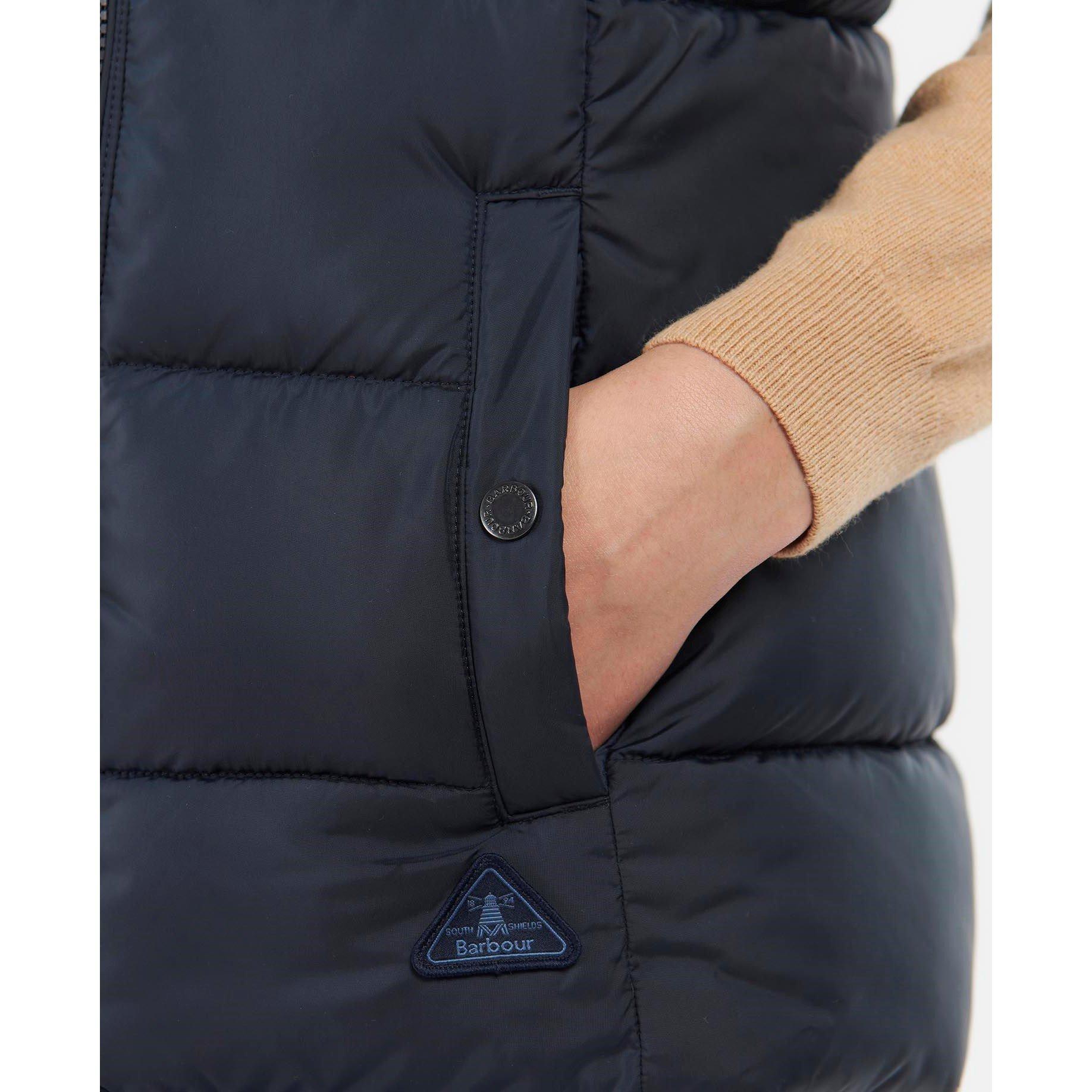 Navy - Barbour - Women's Midhurst Faux Fur Trim Hooded Full Zip Gilet - 6