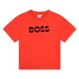 Boss Kids All-over Logo T-Shirt, Embroidered Design