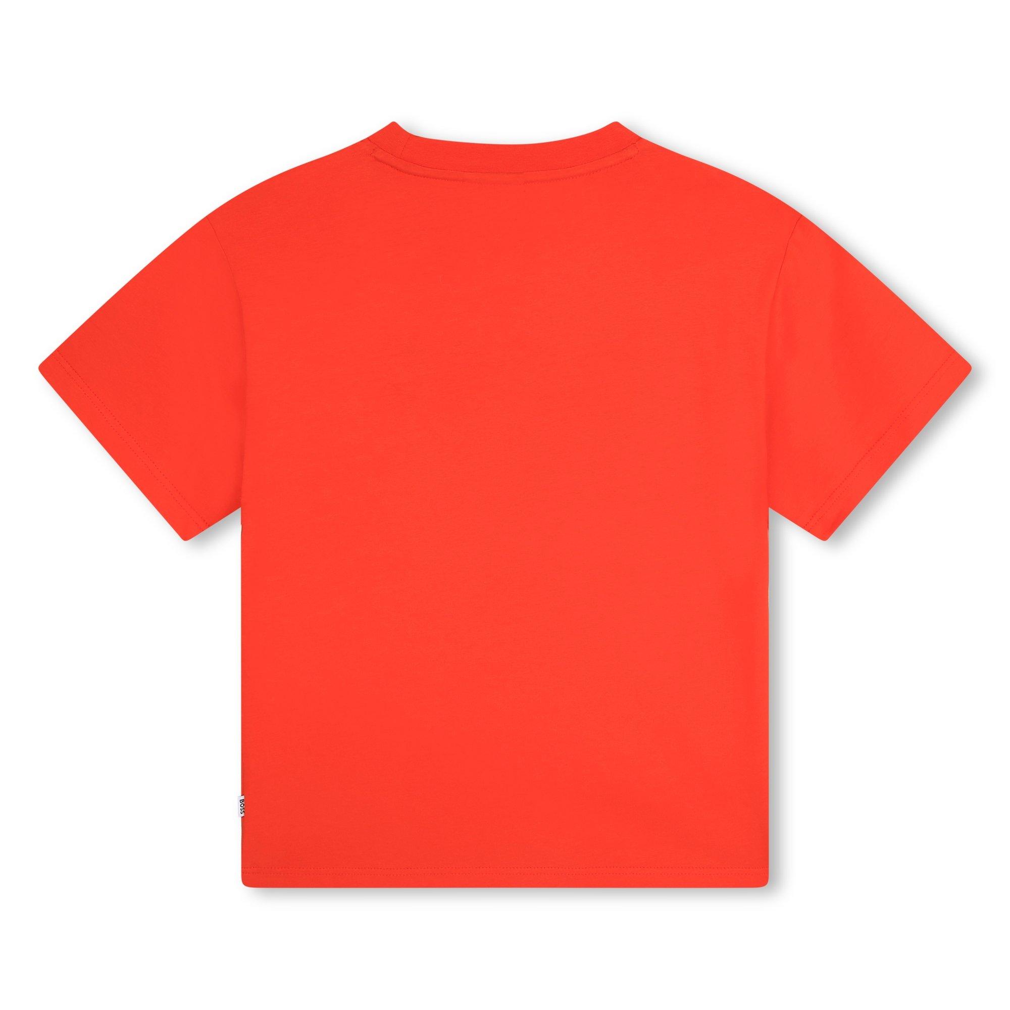 Red 41C - Boss - Kids All-over Logo T-Shirt, Embroidered Design - 2