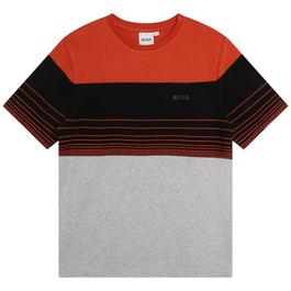 Boss Striped Logo T-Shirt Boys