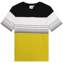 Boss Striped Logo T-Shirt Boys