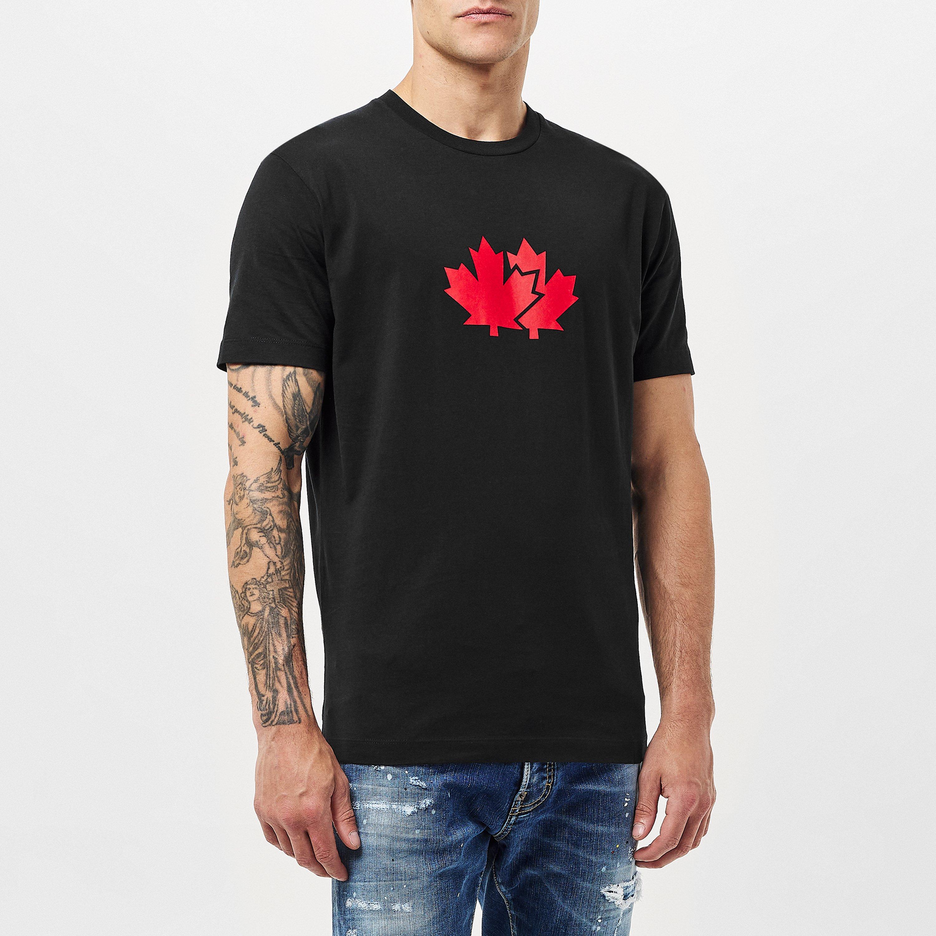 Black - DSquared2 - Maple Leaf T-Shirt - 3