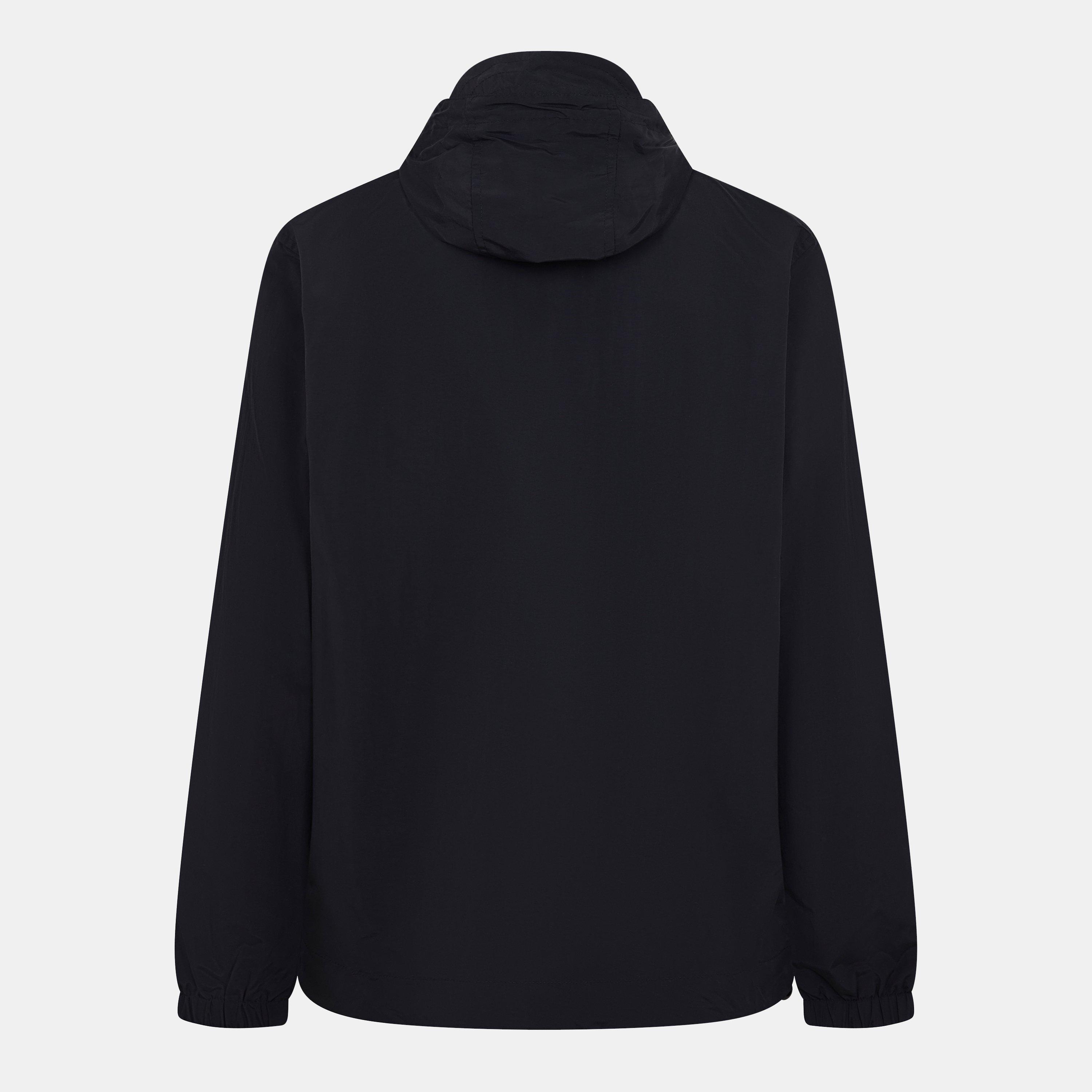 Jet Black Z865 - Lyle and Scott - Men's Zip Through Cotton Wind Resistant Long Sleeve Hooded Rain Anorak - 2
