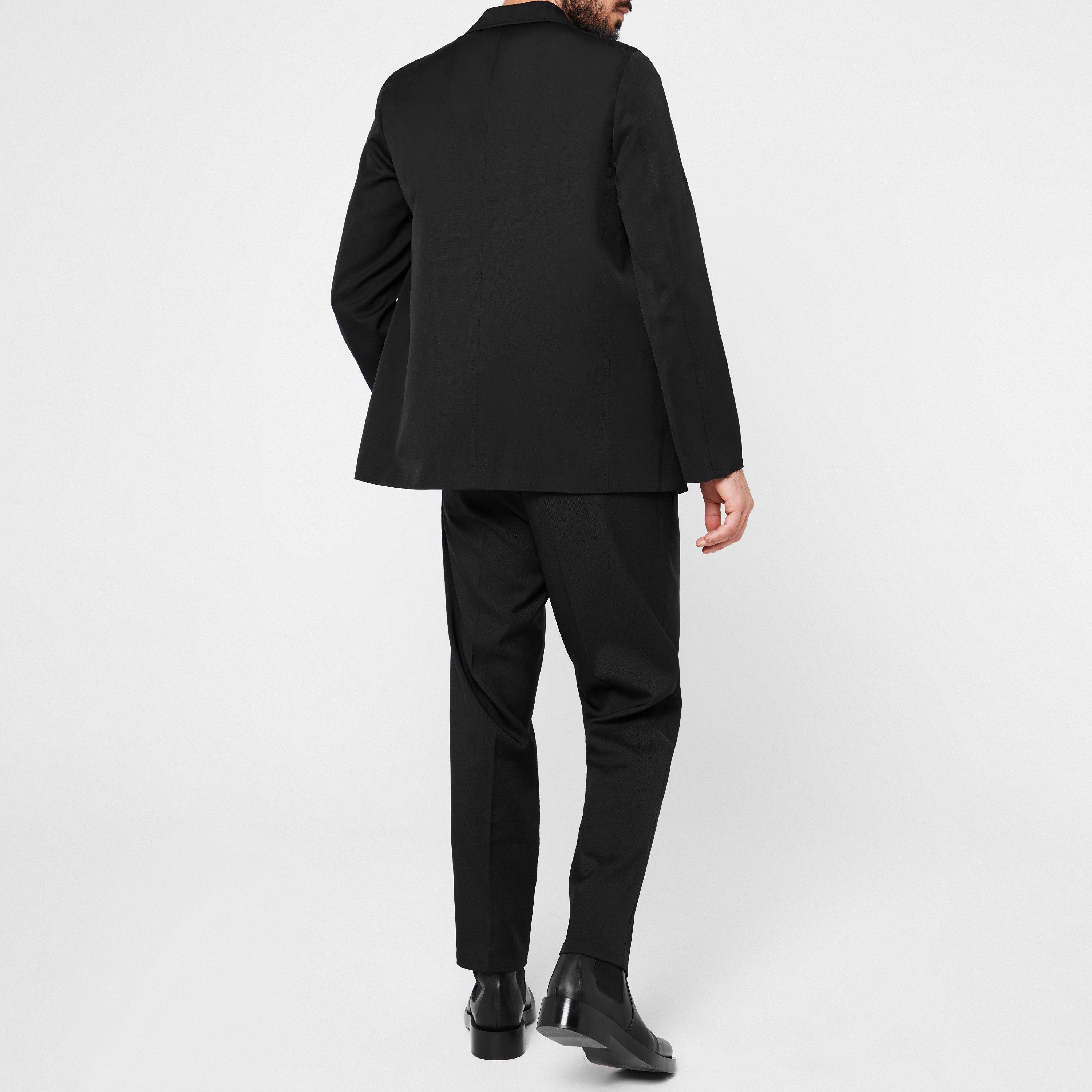 001 - Black - Jil Sander - Men's Single Breasted Cotton Long Sleeve Black Blazer - 6