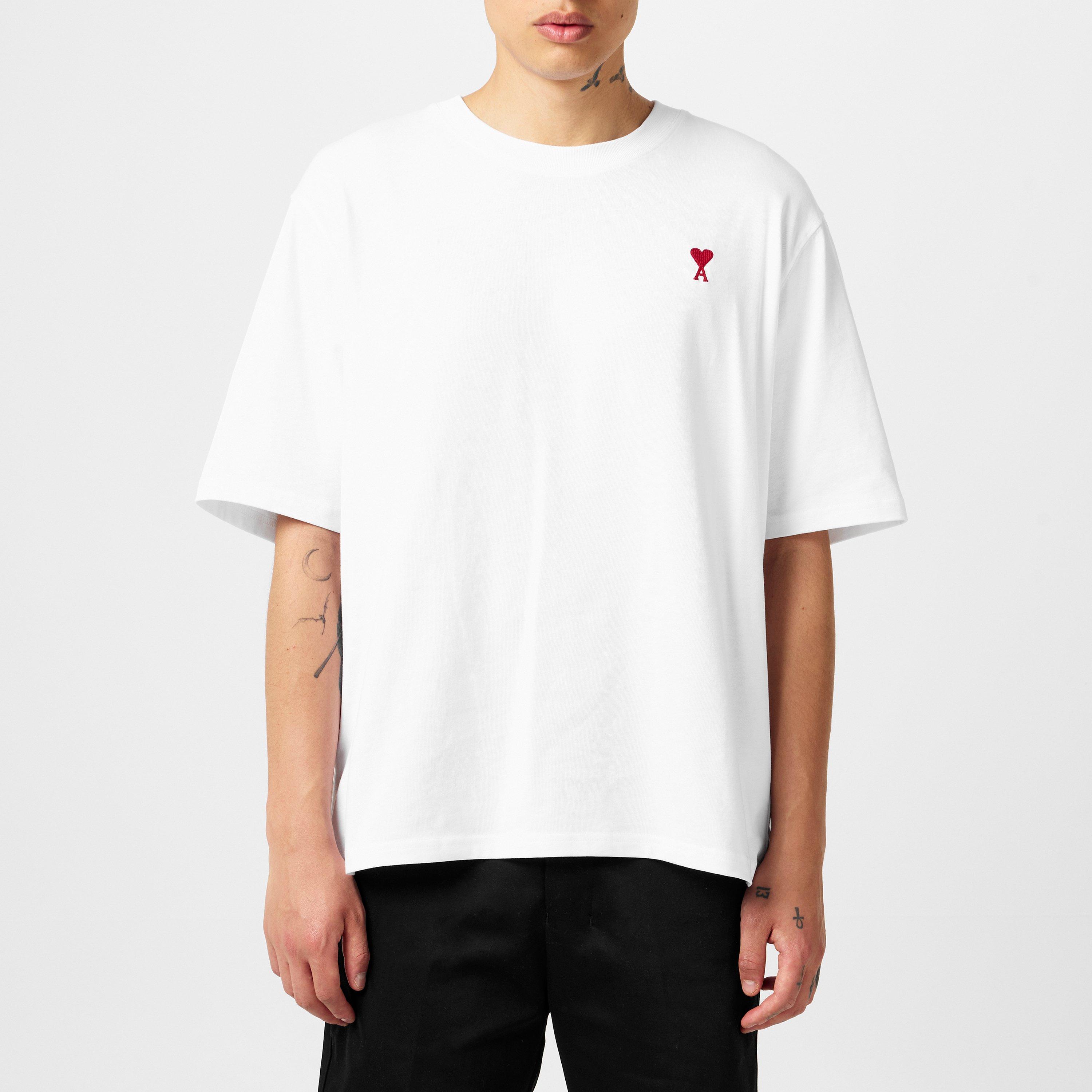 White - Ami Paris - De Coeur Oversized T-Shirt - 3
