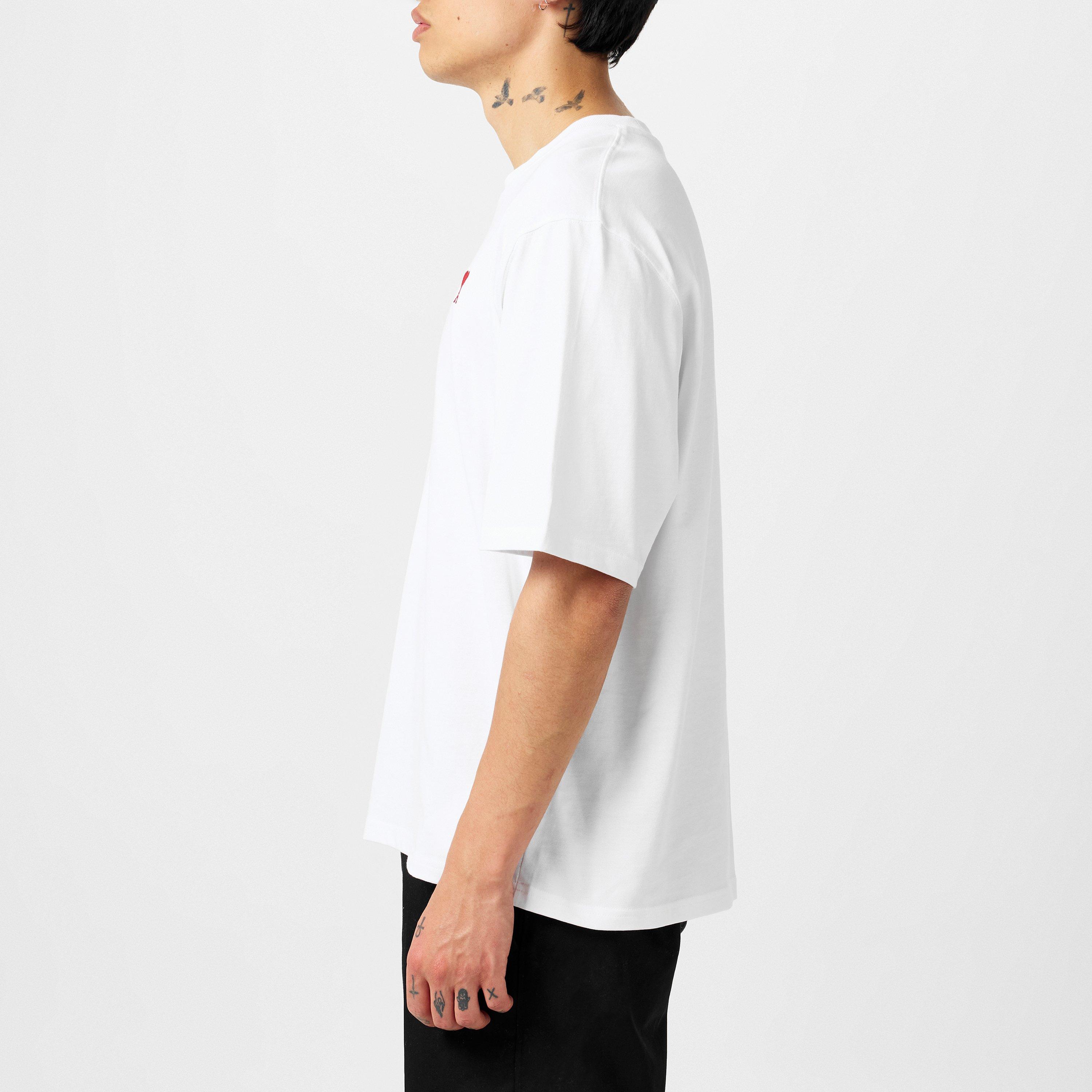 White - Ami Paris - De Coeur Oversized T-Shirt - 6