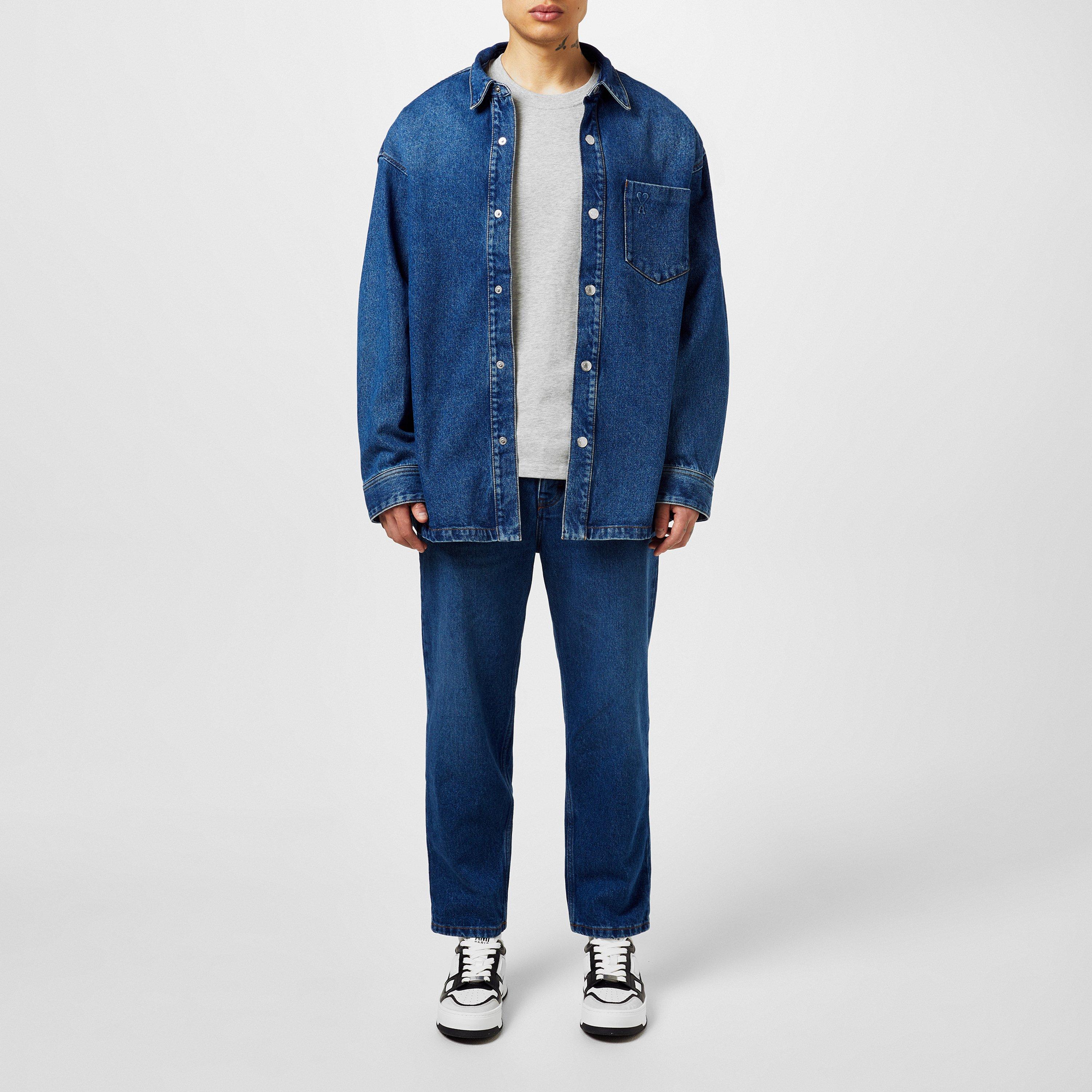 Grey 0951 - Ami Paris - De Coeur Oversized T-Shirt - 4