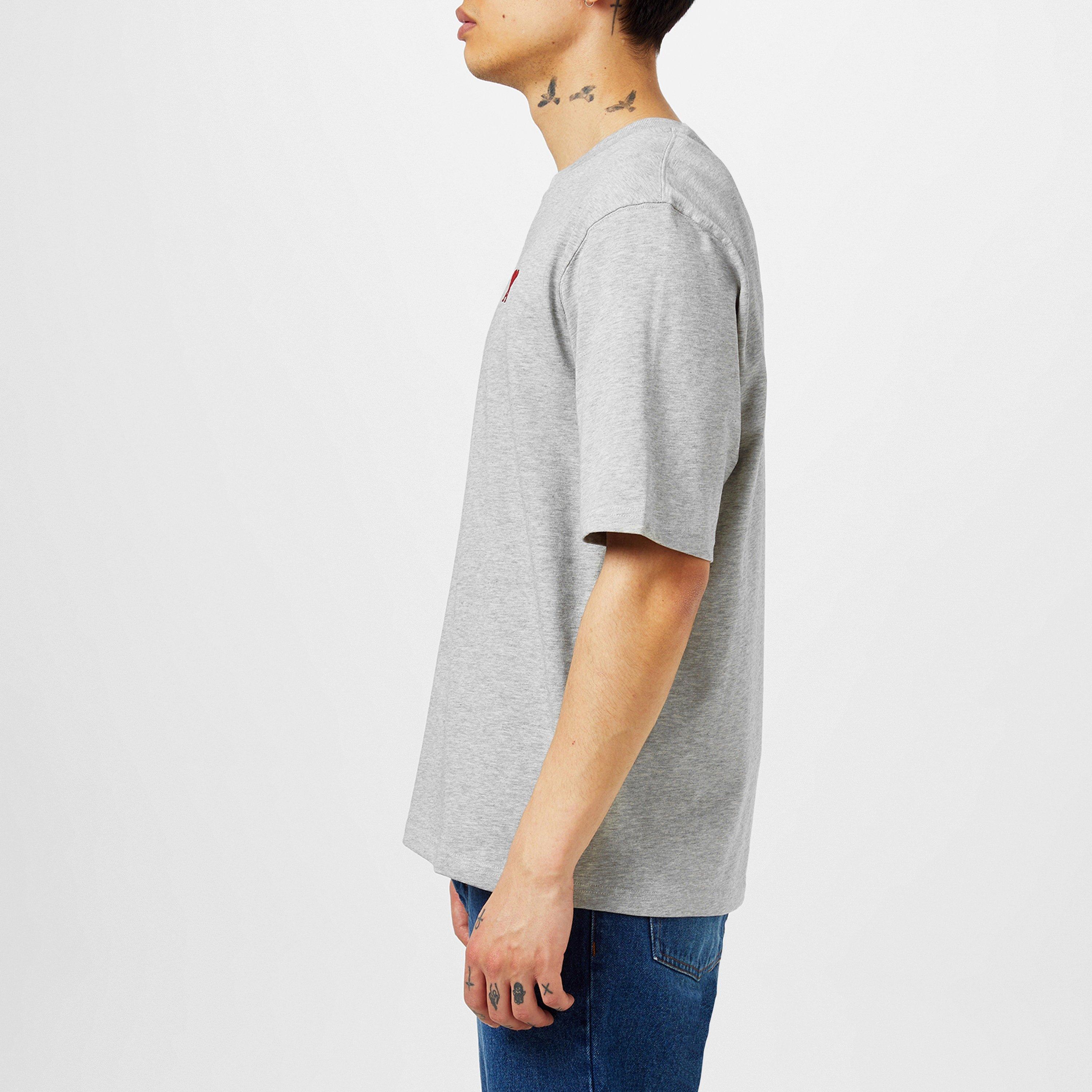 Grey 0951 - Ami Paris - De Coeur Oversized T-Shirt - 5
