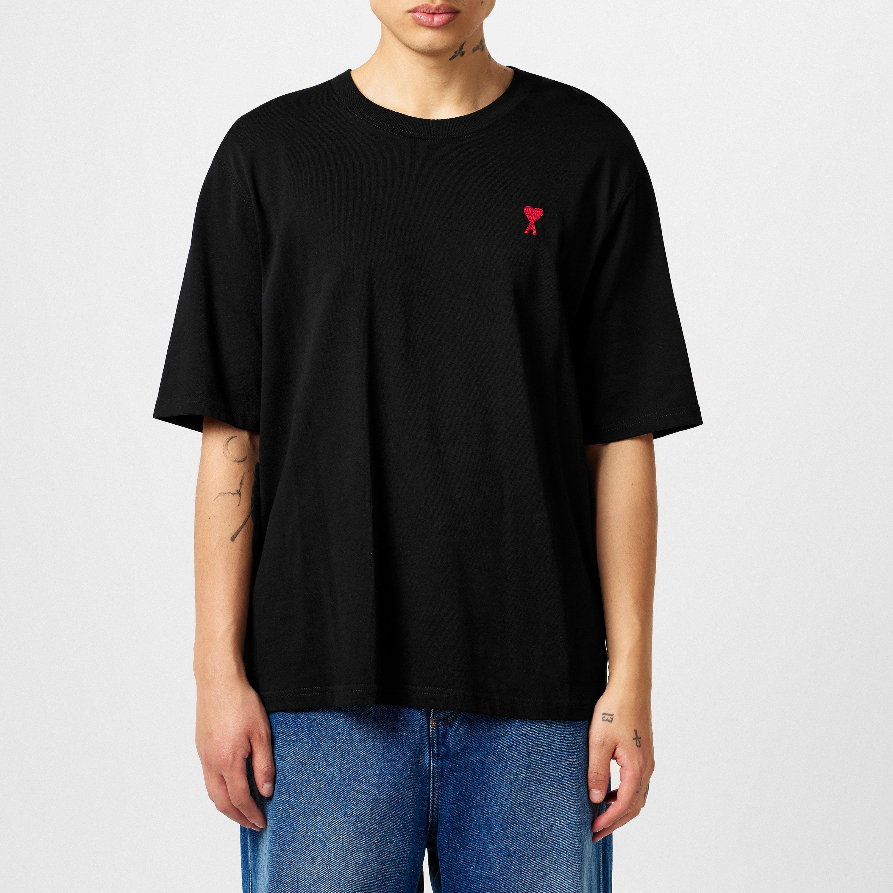 Black - Ami Paris - De Coeur Oversized T-Shirt - 3