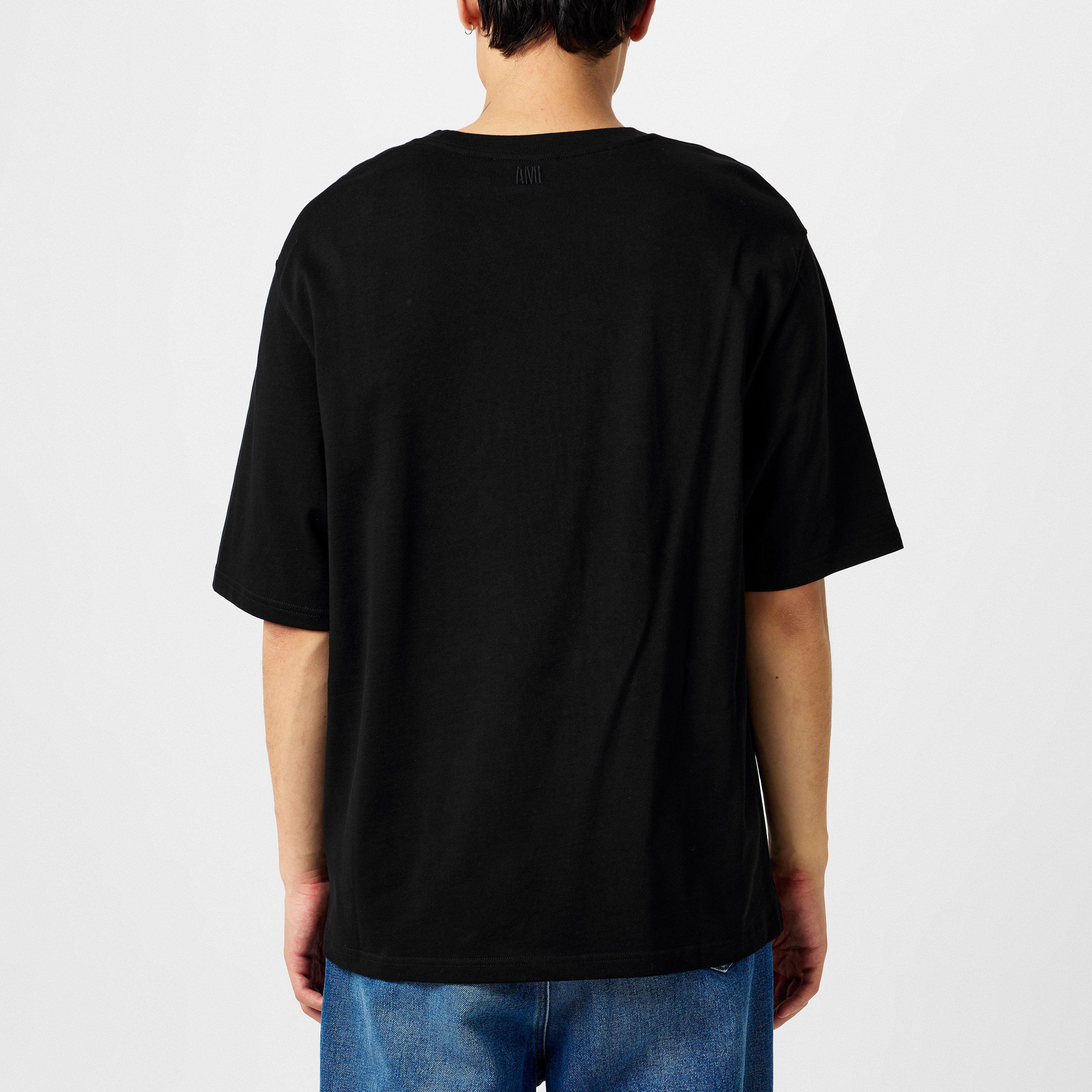 Black - Ami Paris - De Coeur Oversized T-Shirt - 4