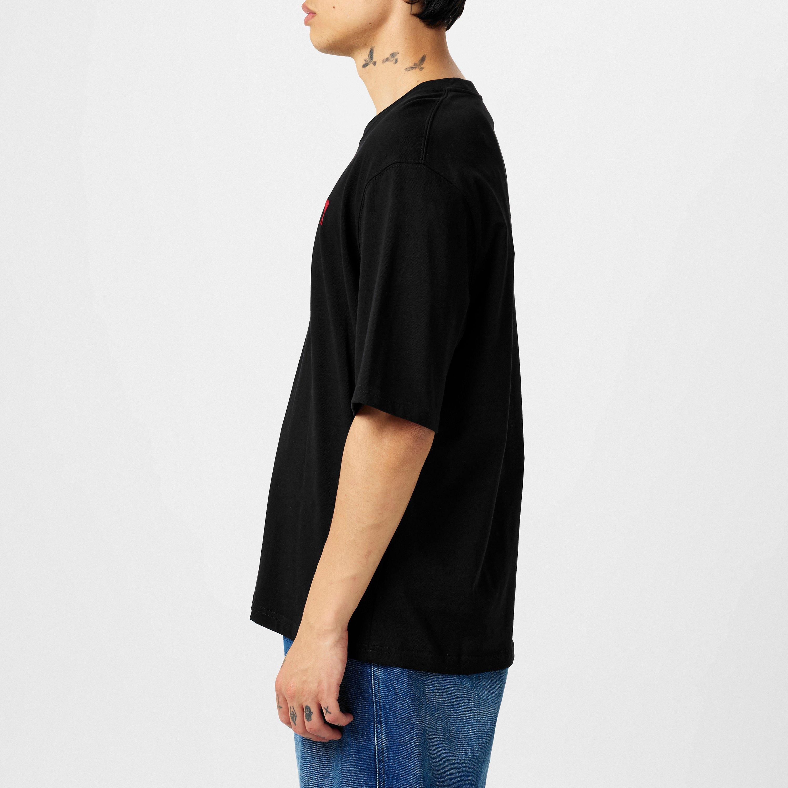 Black - Ami Paris - De Coeur Oversized T-Shirt - 5