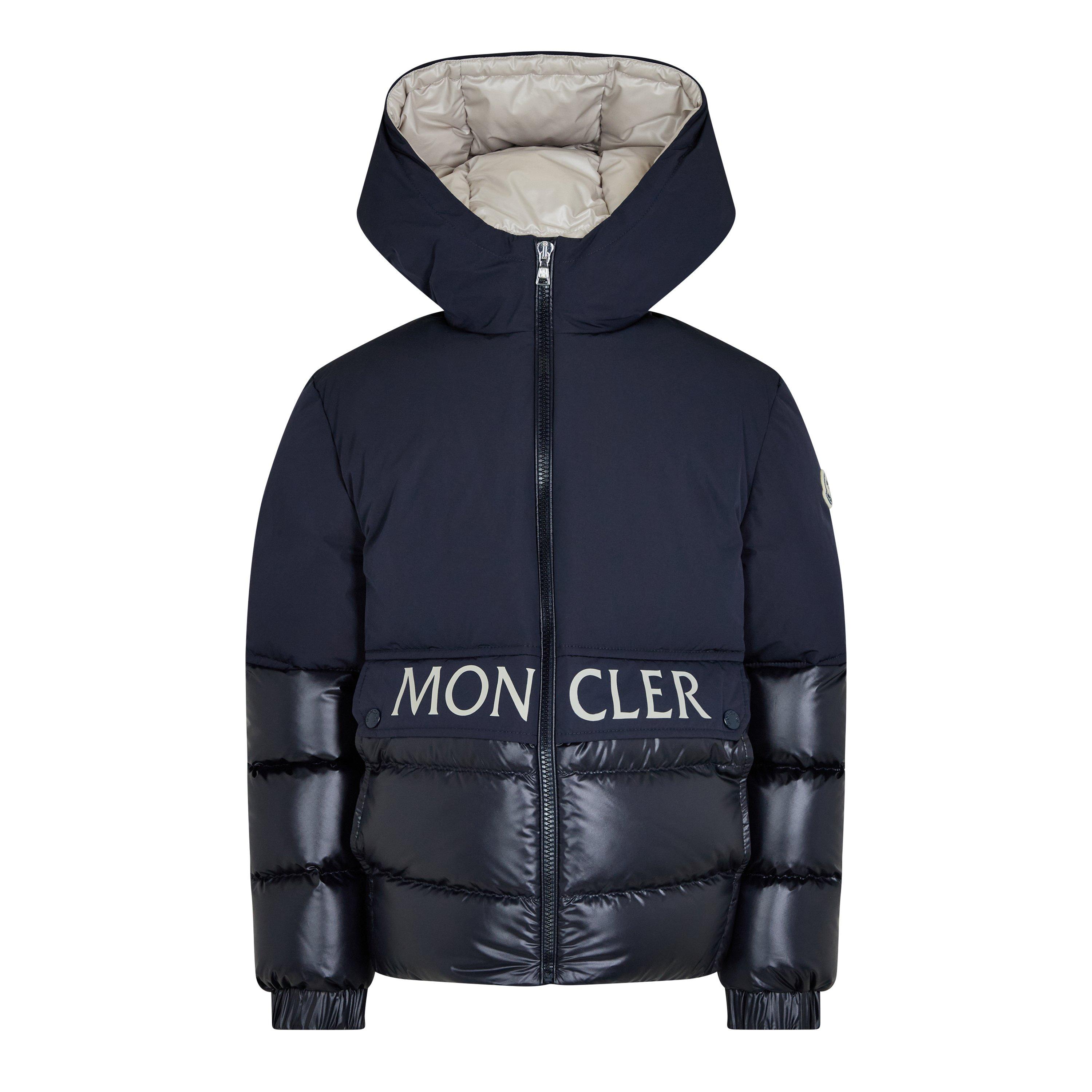 Navy 778 - Moncler - Kids' Andres Quilted Goose Down Hooded Short Puffer Jacket - 1