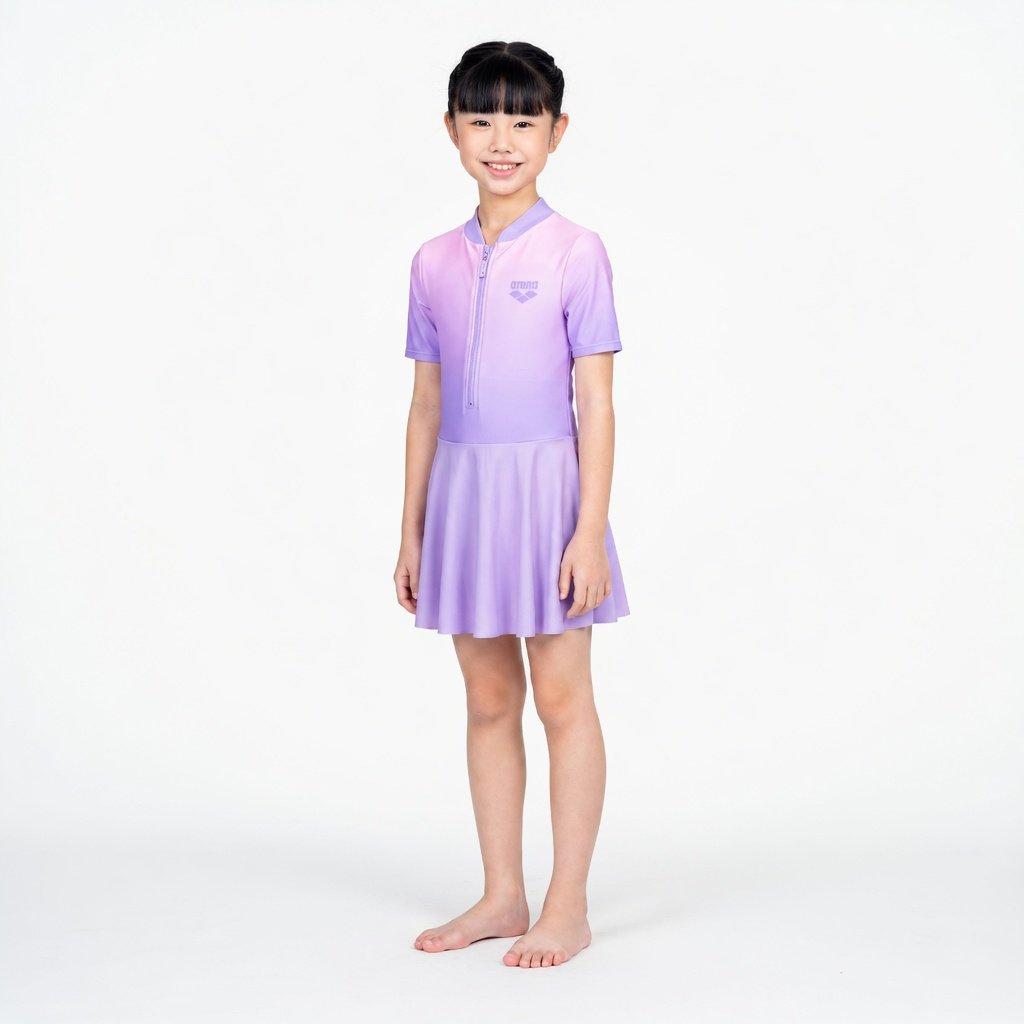 Purple - Arena - Kids' Swimming Dress - 2