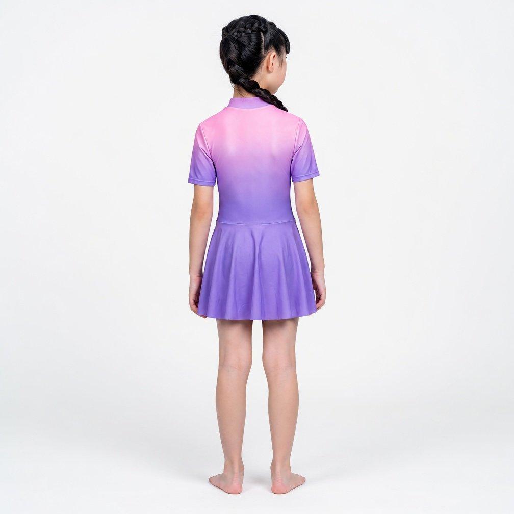 Purple - Arena - Kids' Swimming Dress - 3