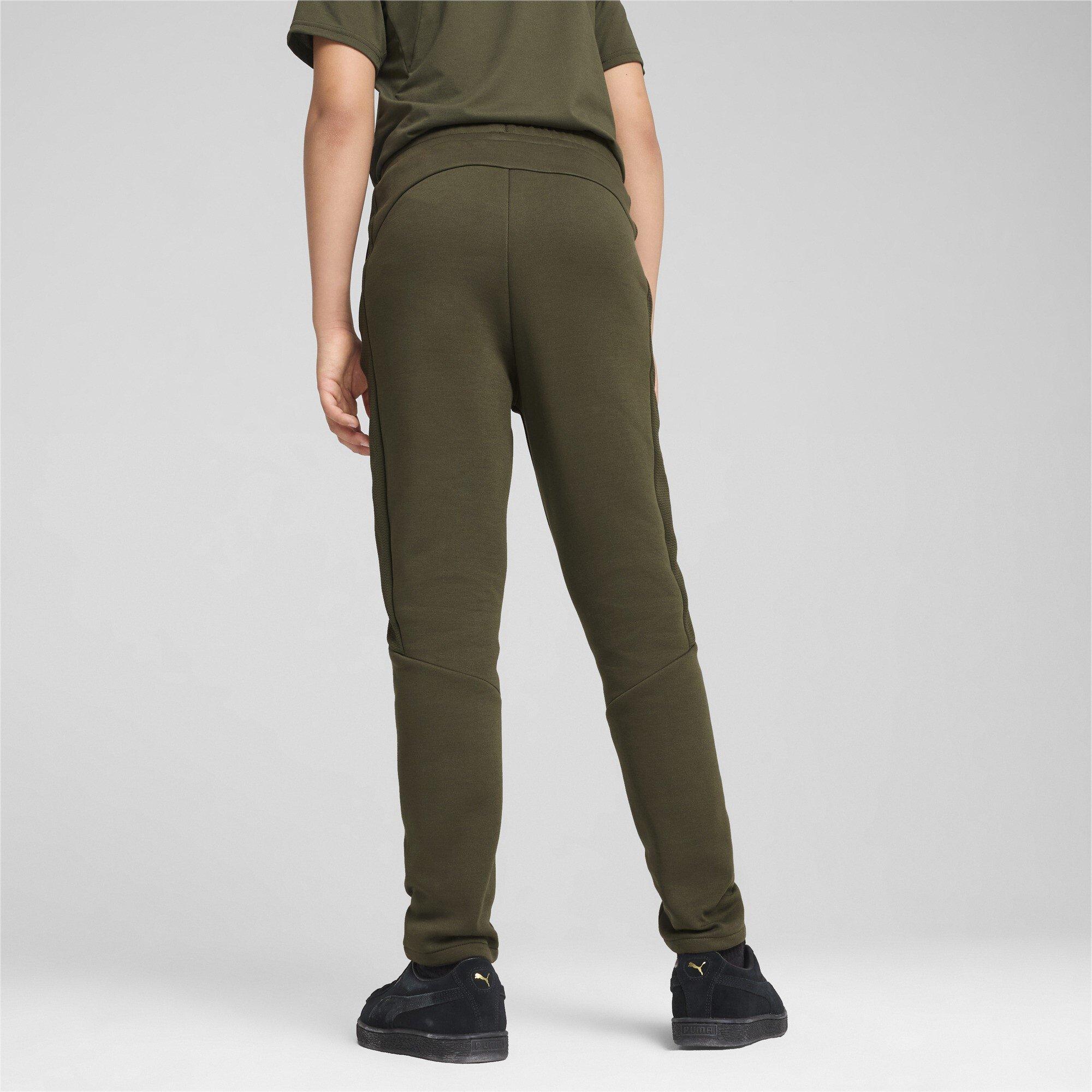 Dark Olive - Puma - Unisex Kids' Evostripe Closed Hem Jersey Joggers - 3