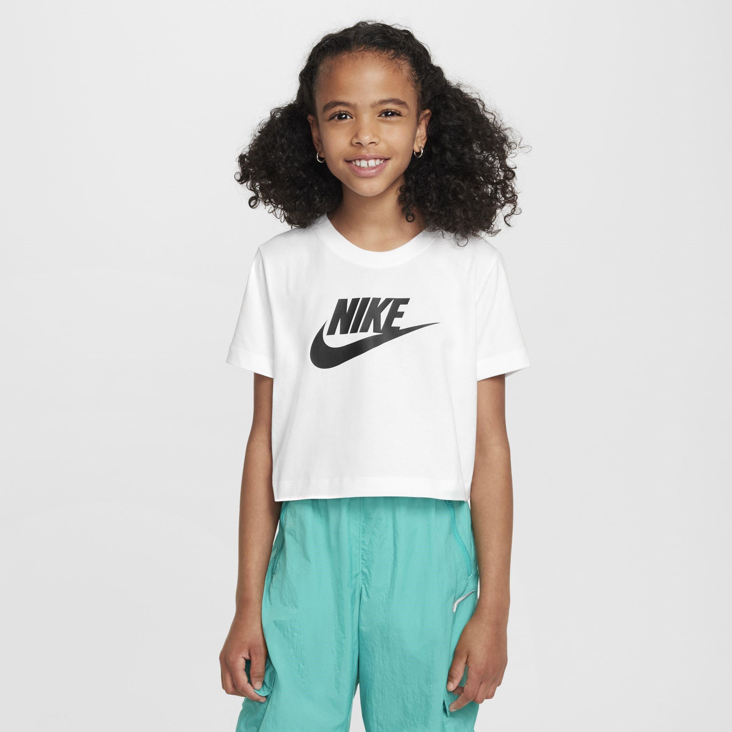 White/Black - Nike - Kids' Crop Top - 1