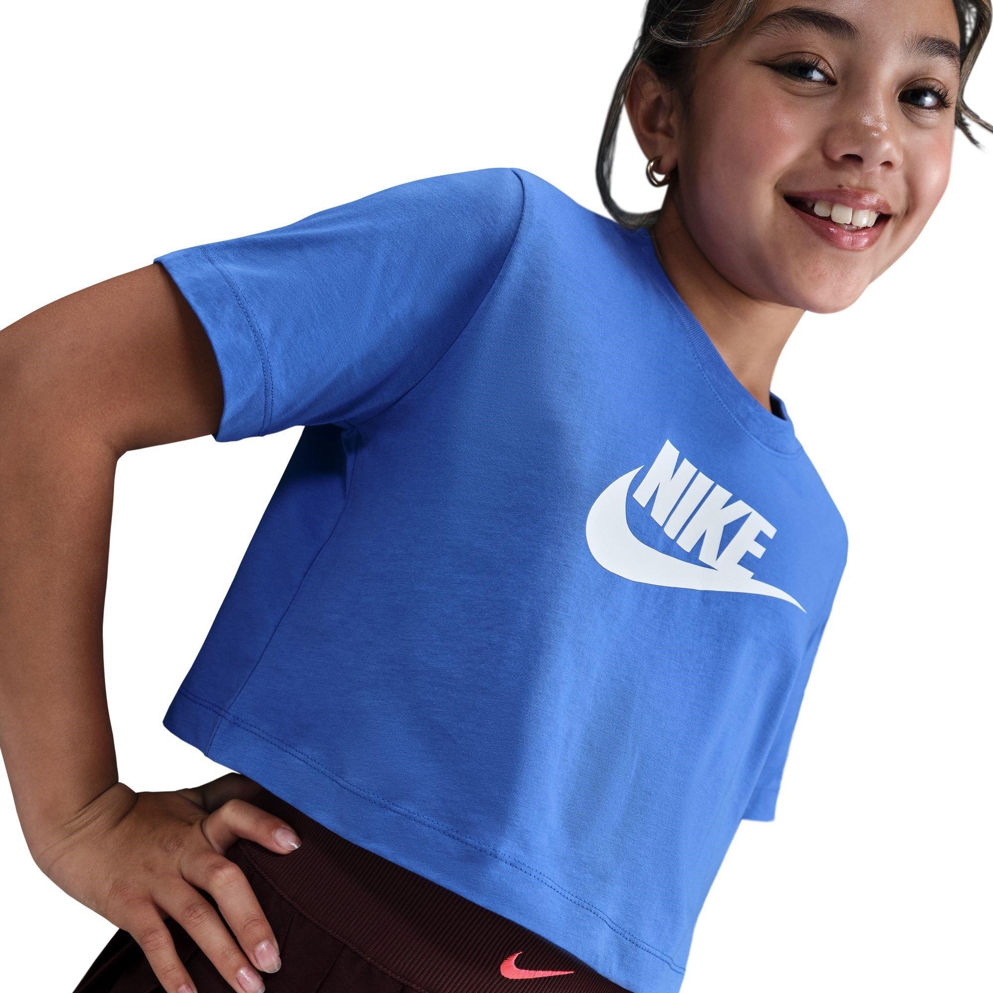Nike Girls Kids' Crop Top - Blue - 11-12 (L)
