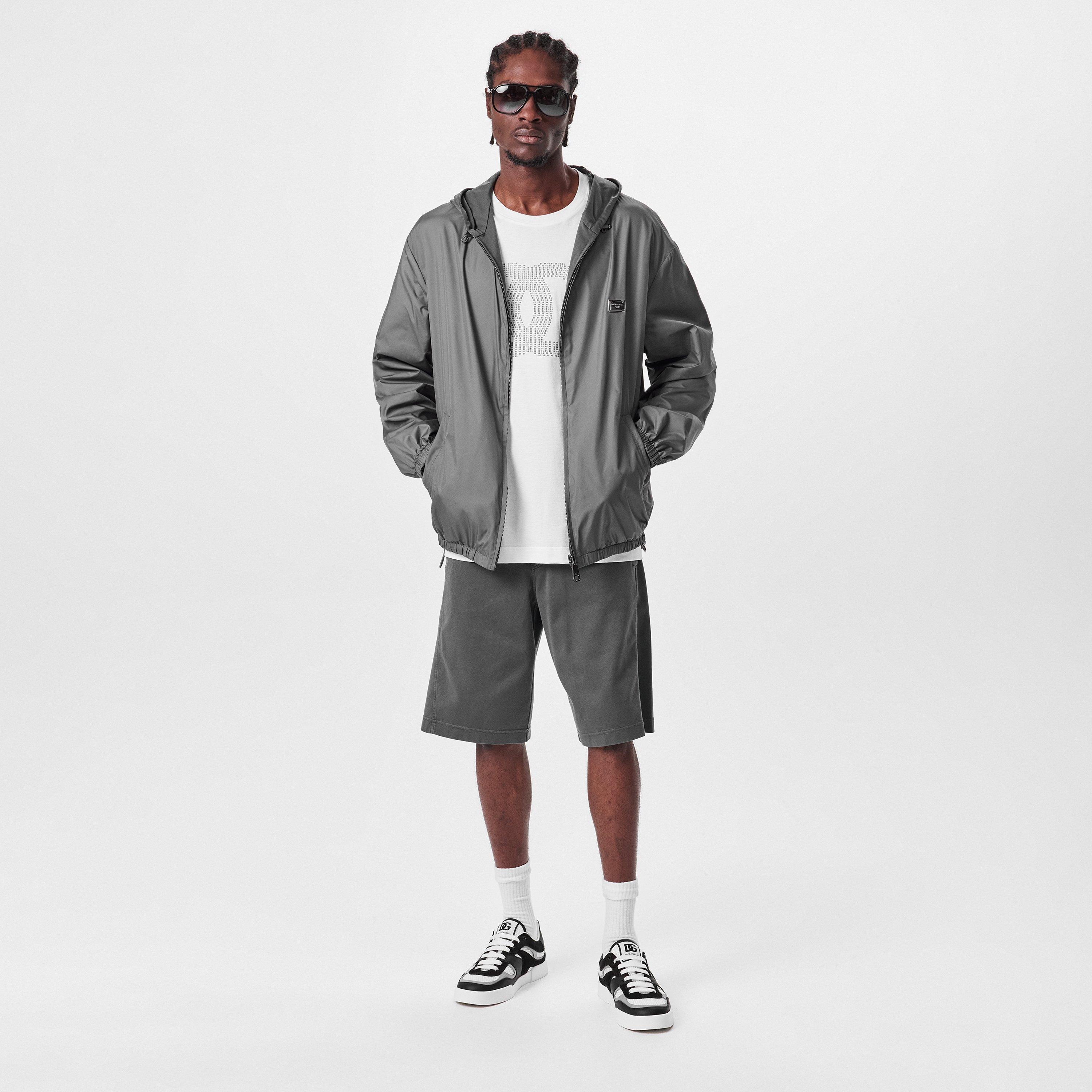 Dark Grey - Dolce and Gabbana - Men's Anorak Wind Resistant Hooded Long Sleeve Windbreaker - 6