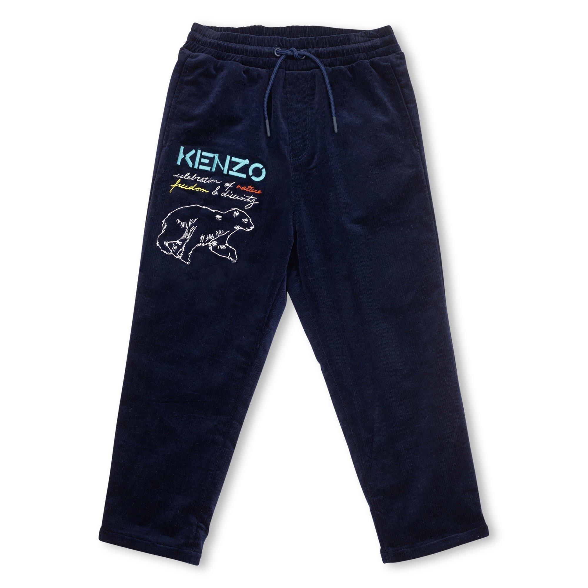 Kenzo Kids' Nature Logo Open Hem Jersey Joggers