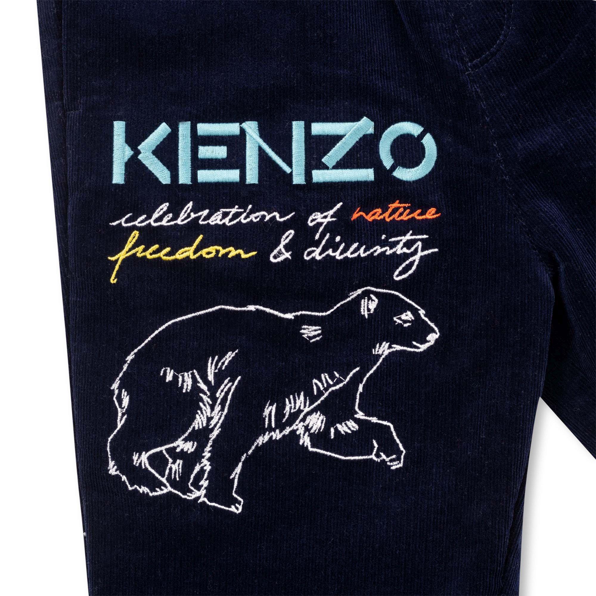 Electric Blue - Kenzo - Kids' Nature Logo Open Hem Jersey Joggers - 3
