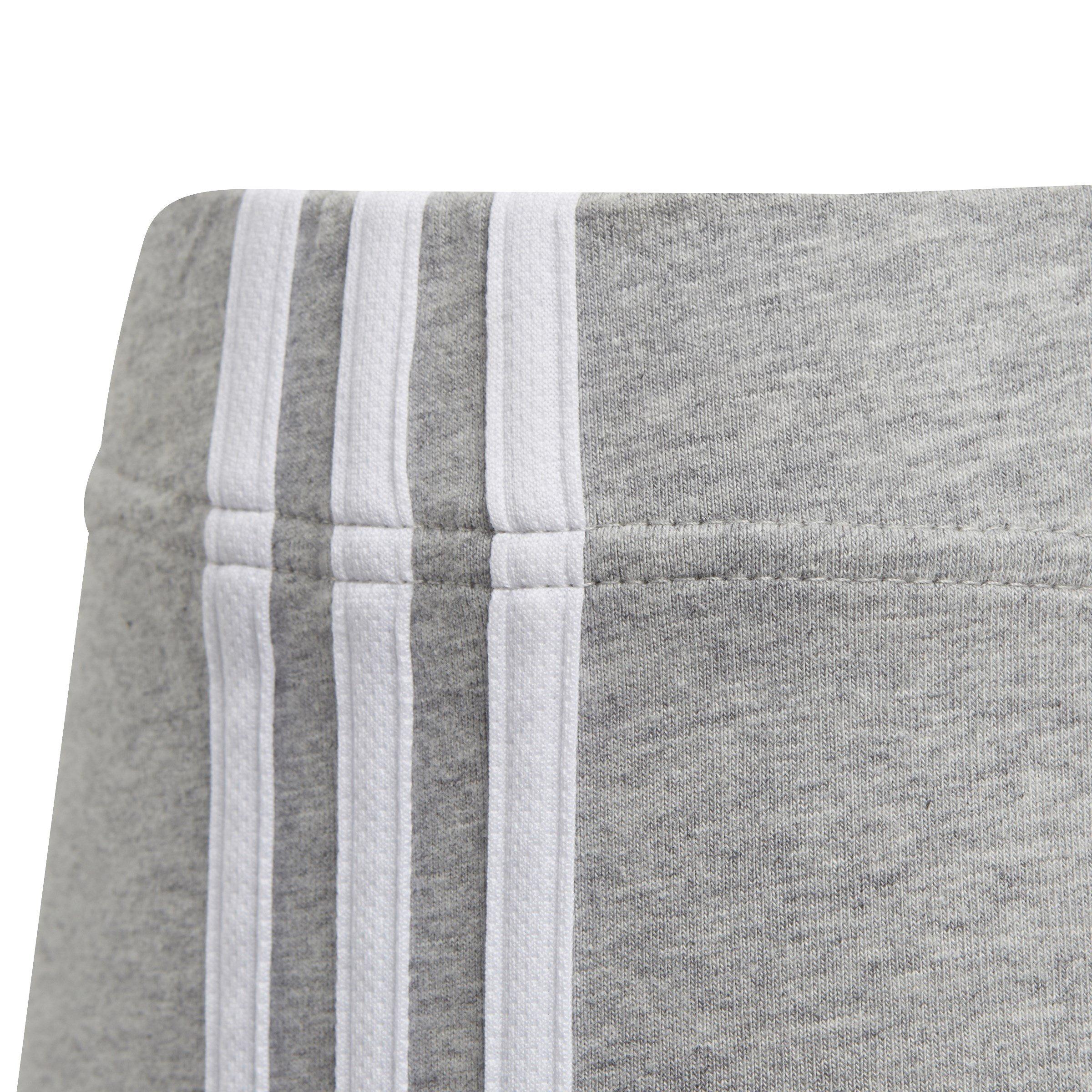M.Grey/White - adidas - Essentials 3 Stripes Junior Girls Leggings - 4