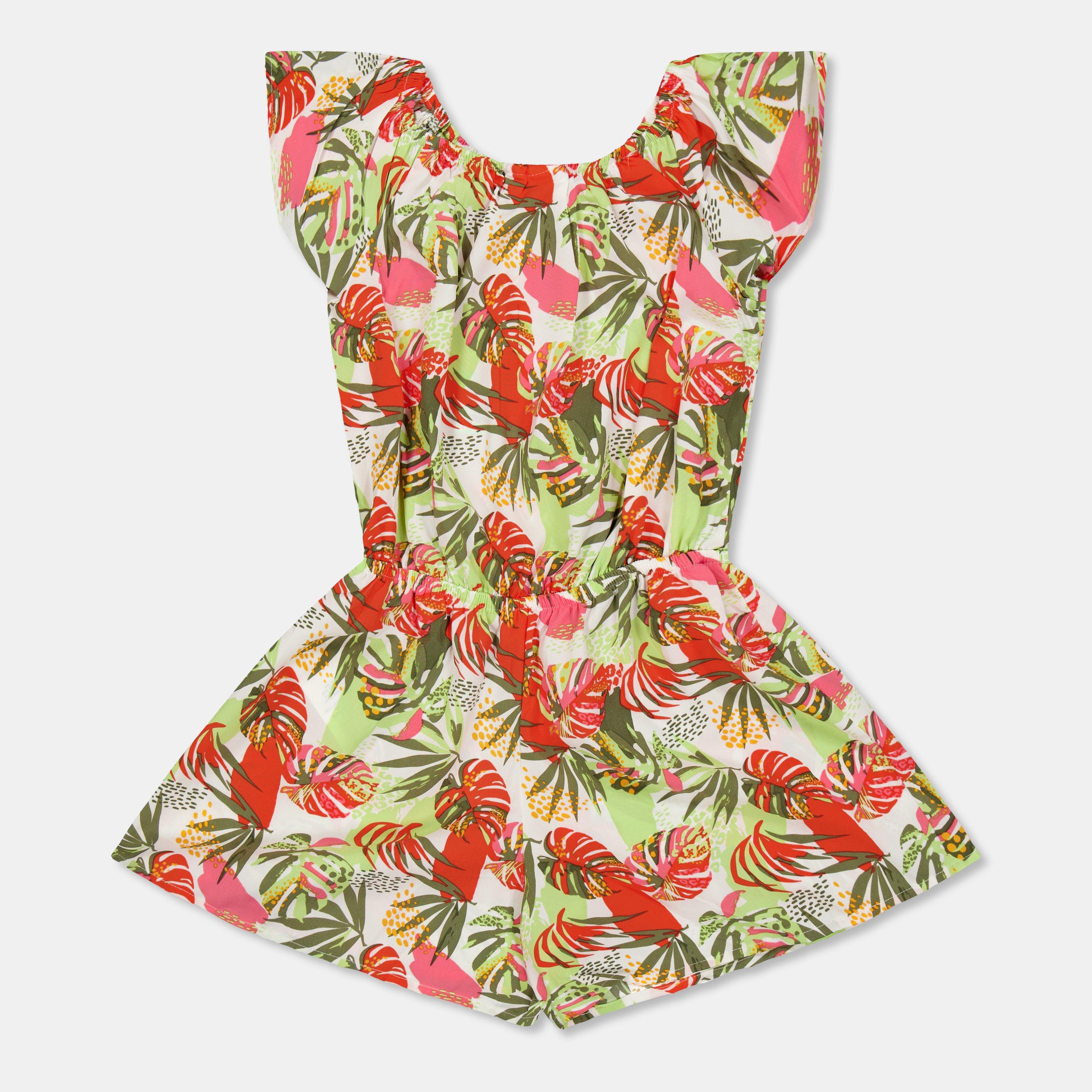 Blanc/Tropical - Name It - Kids' Short-Sleeve Playsuit - 2