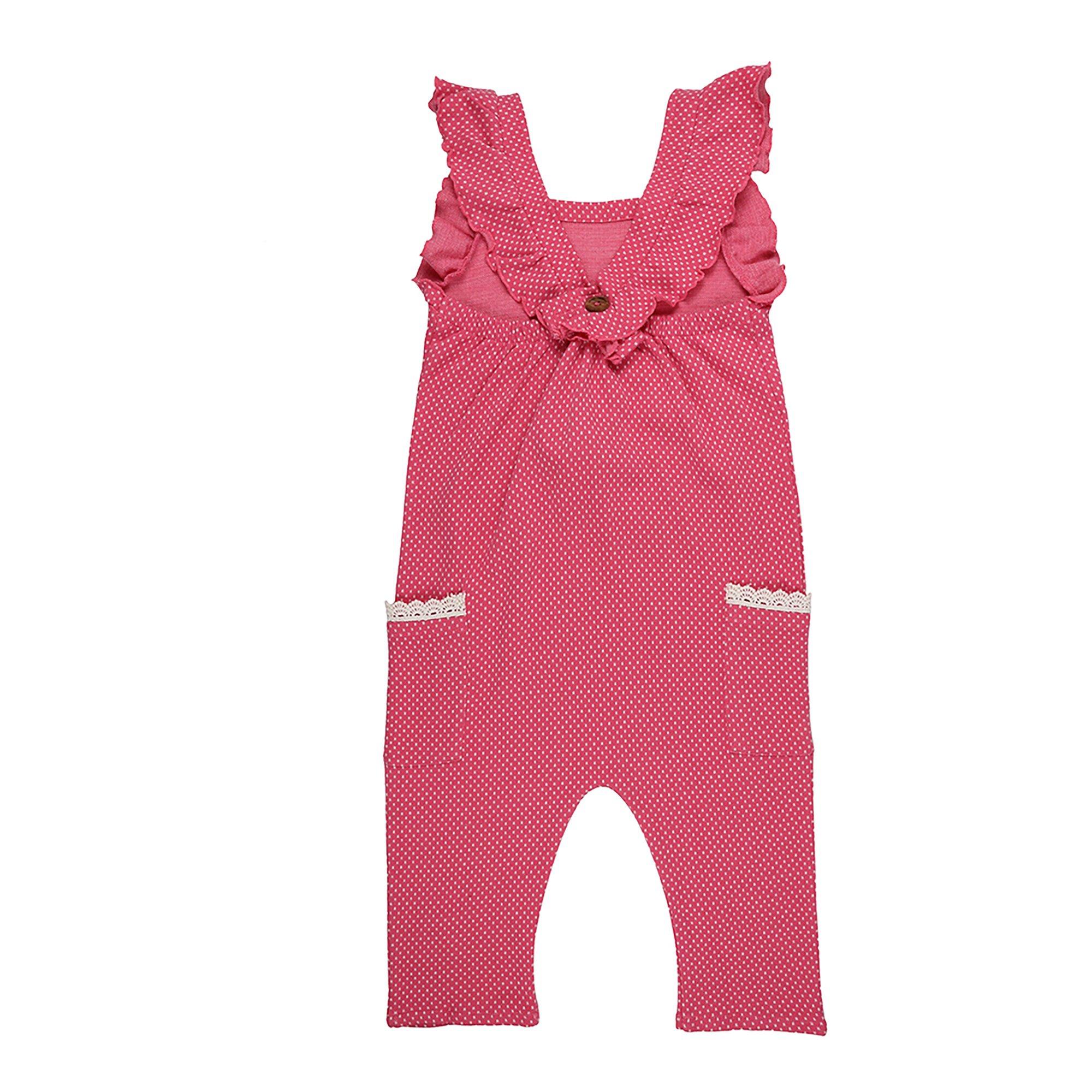 Pink - Lilly and Sid - Frill Detail Playsuit - 2