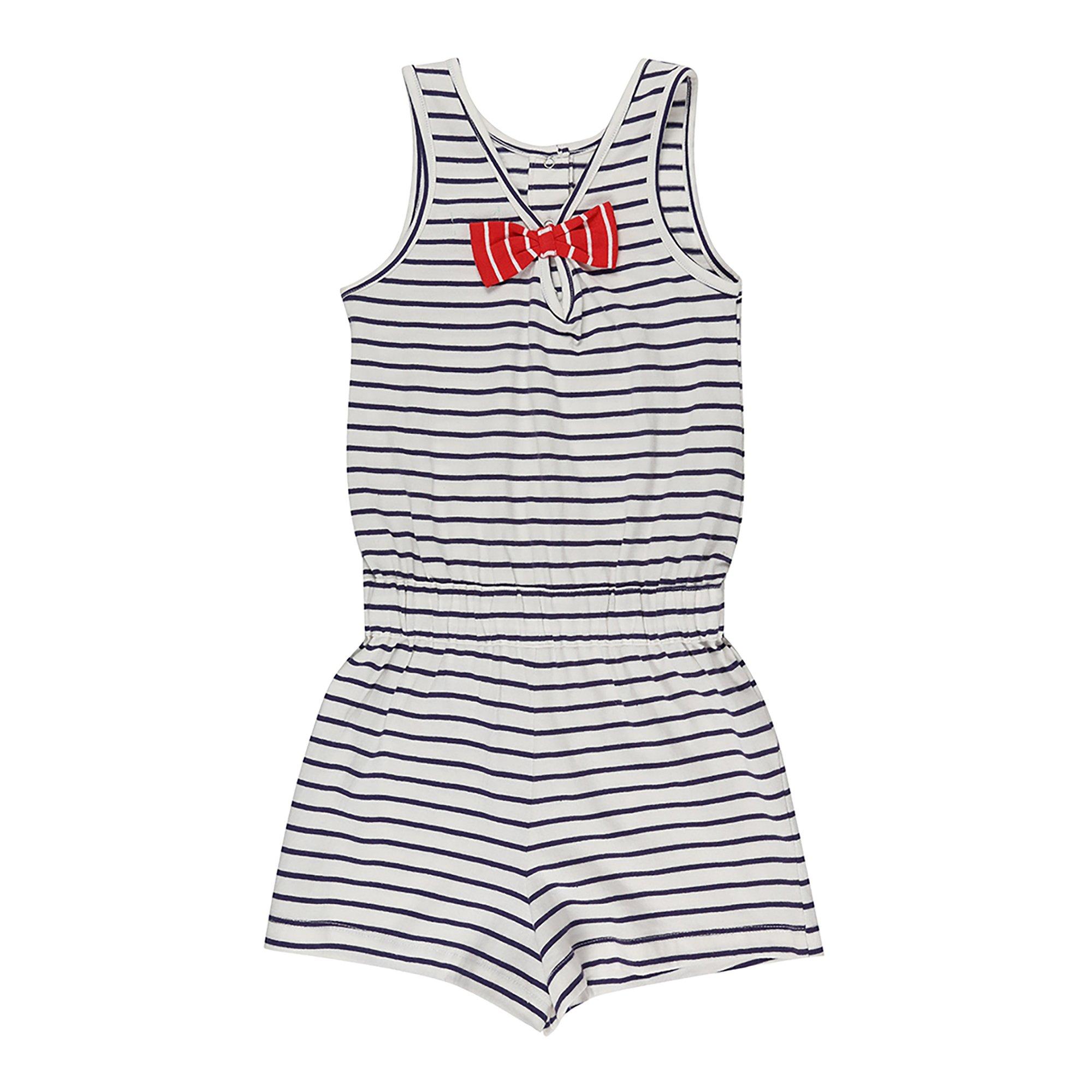 Navy - Lilly and Sid - Navy Stripe Playsuit - 2