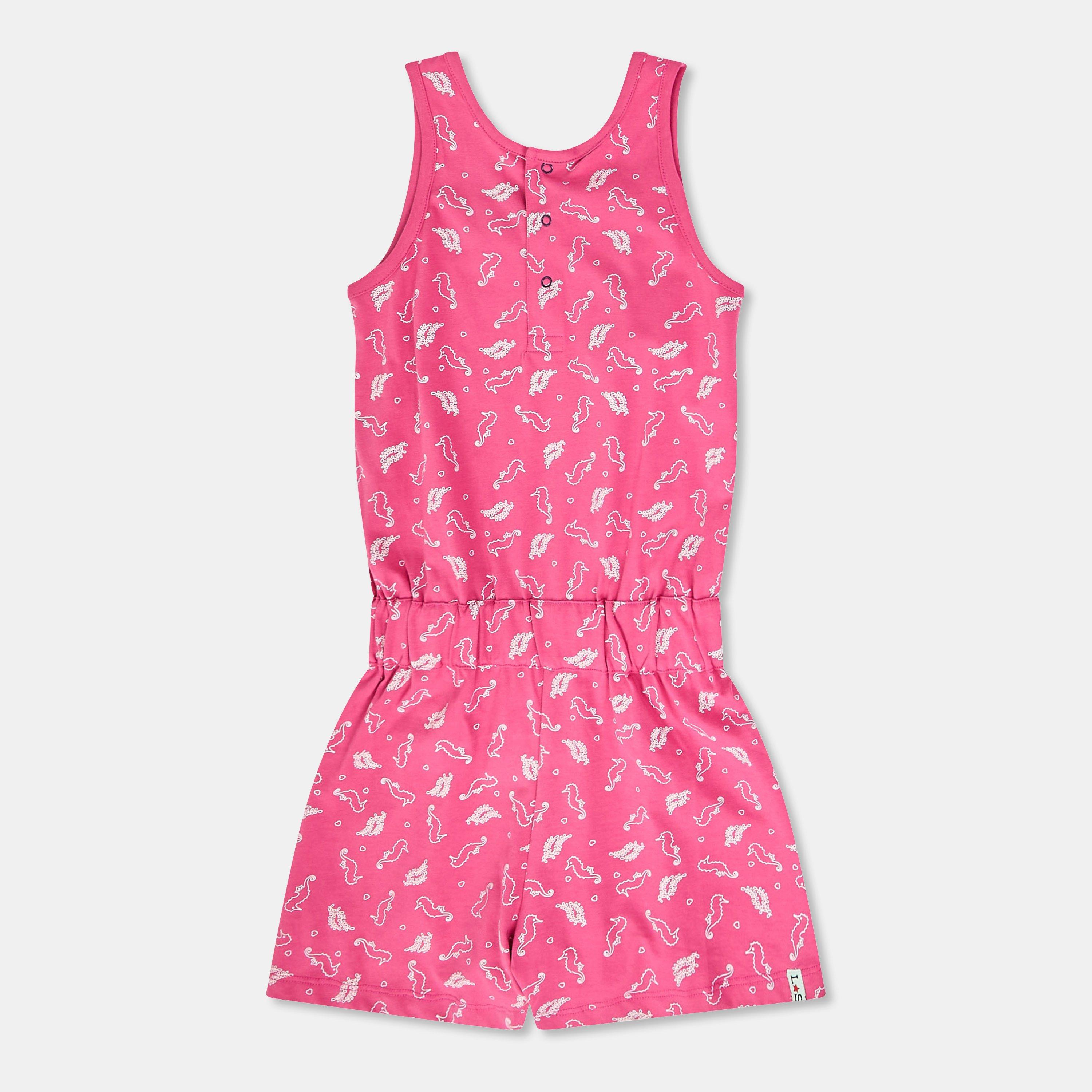 Lilly And Sid Girls Kids' Seahorse Playsuit - Pink - 6-7 Years