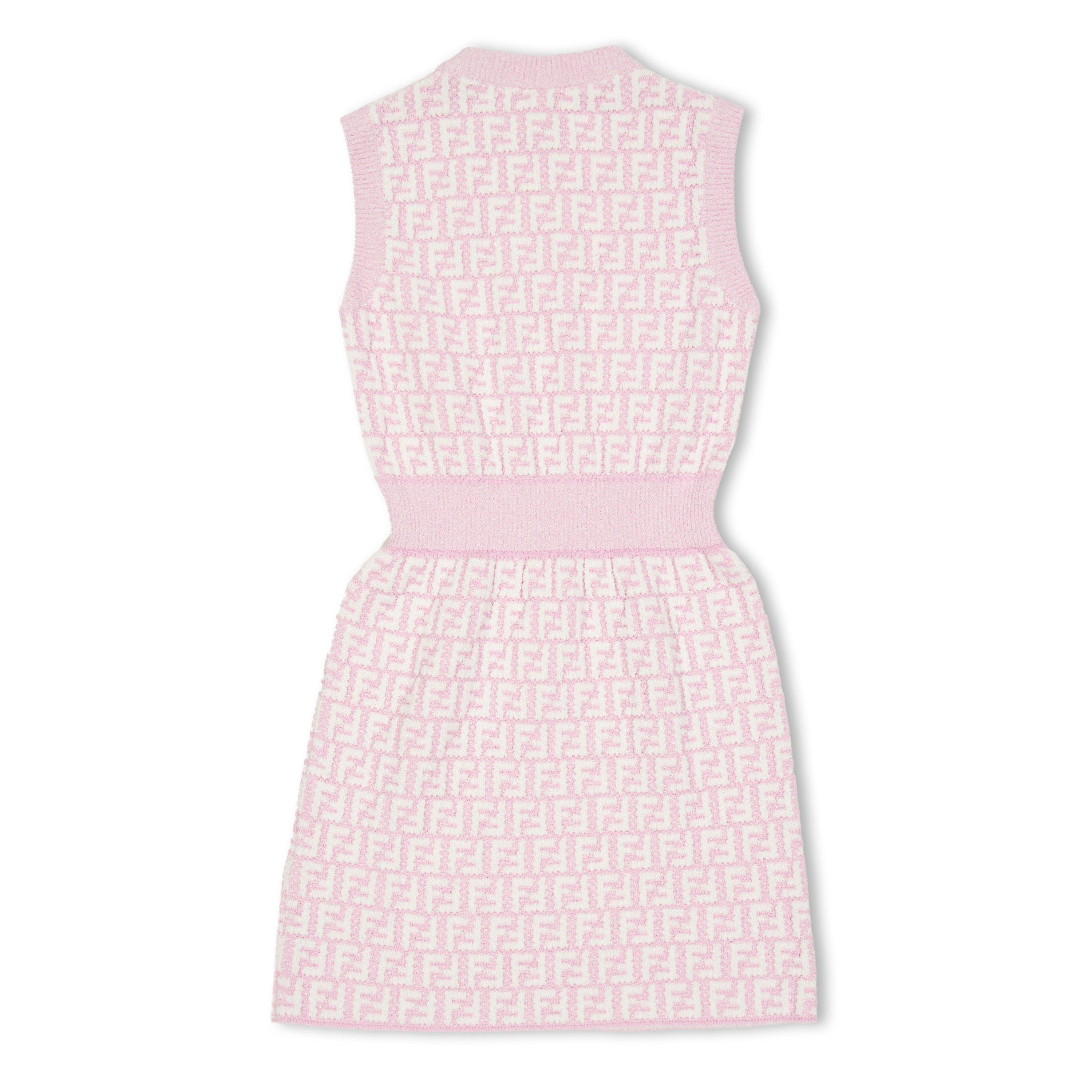 Pink F1BXZ - Fendi - Kids' All Over Print FF Knitted Jumper Dress - 2