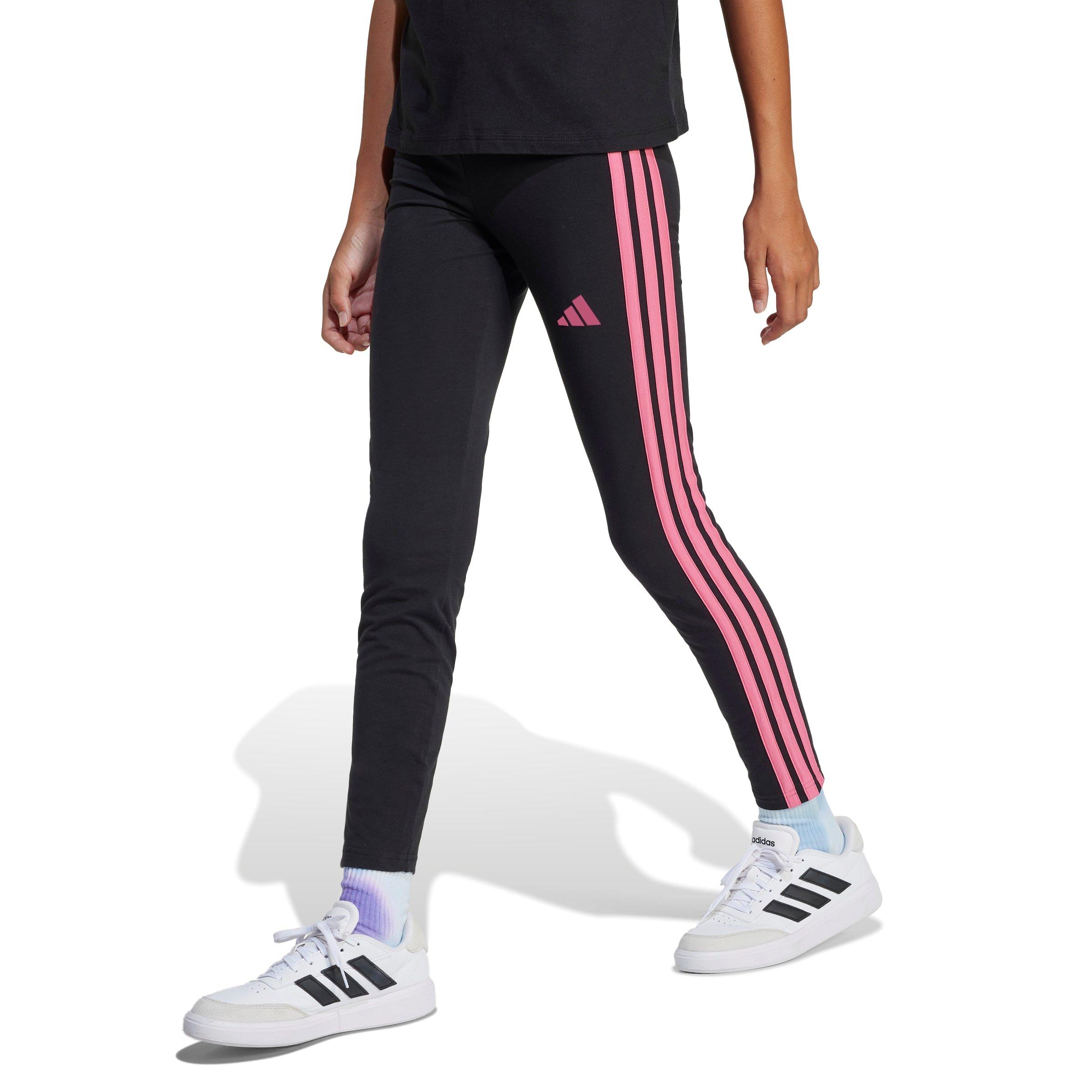 Black/Pink - adidas - Girls Essentials 3-Stripes Leggings - 2