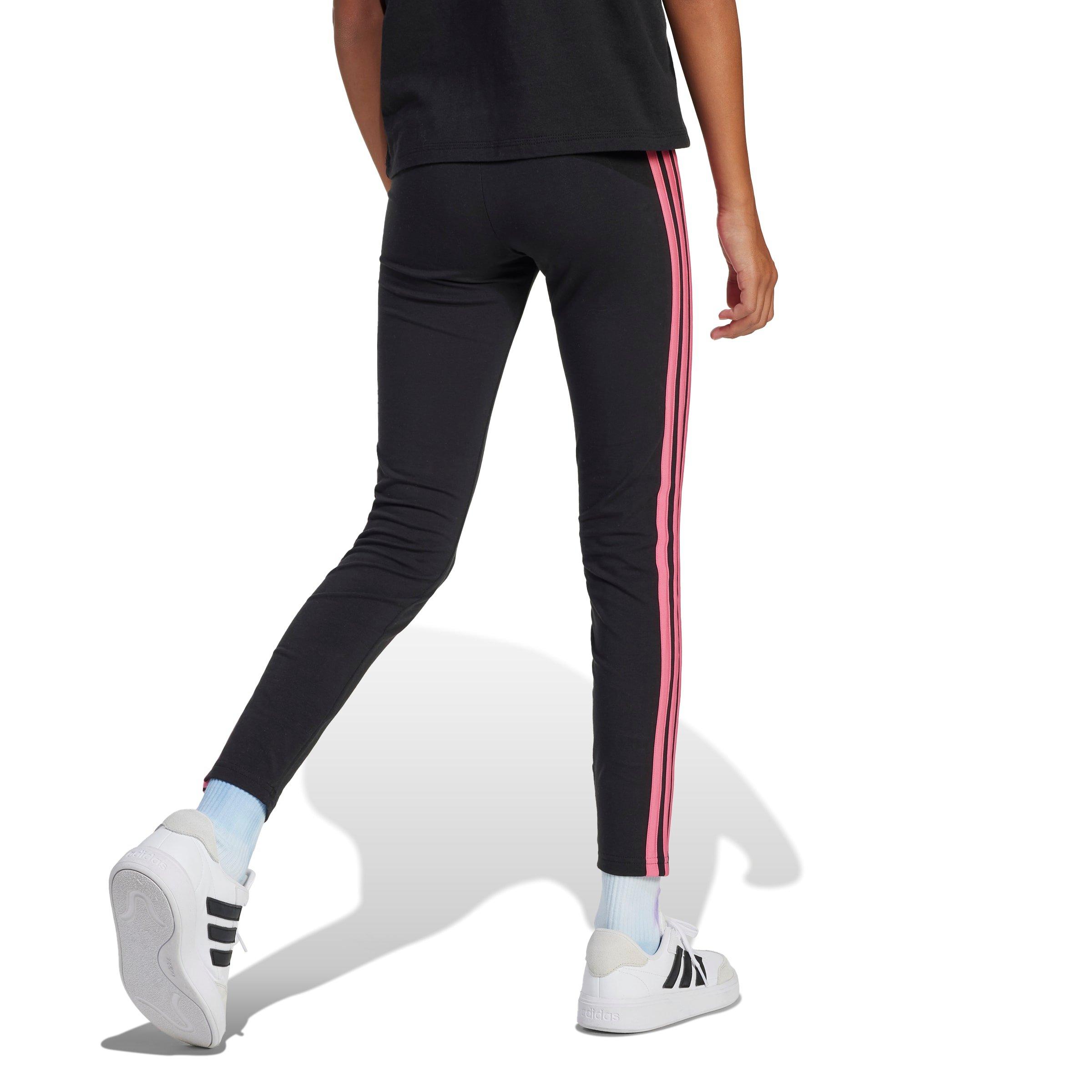 Black/Pink - adidas - Girls Essentials 3-Stripes Leggings - 3