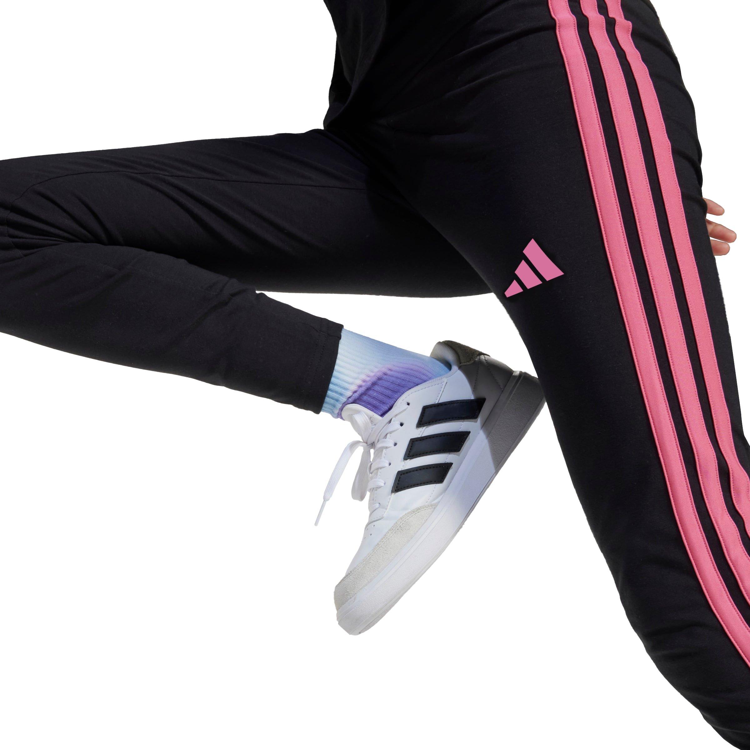 Black/Pink - adidas - Girls Essentials 3-Stripes Leggings - 6