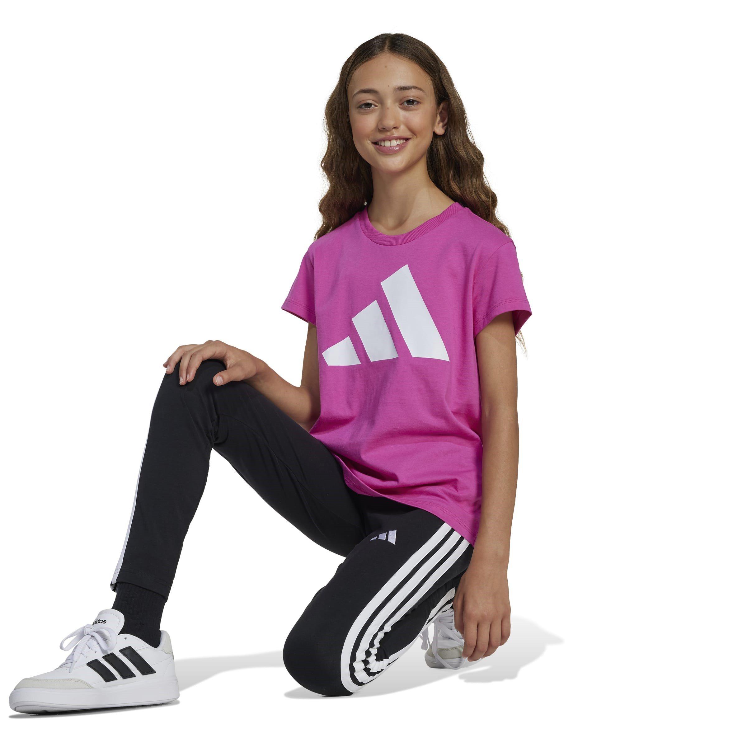 Nero/Bianco - adidas - Girls Essentials 3-Stripes Leggings - 4
