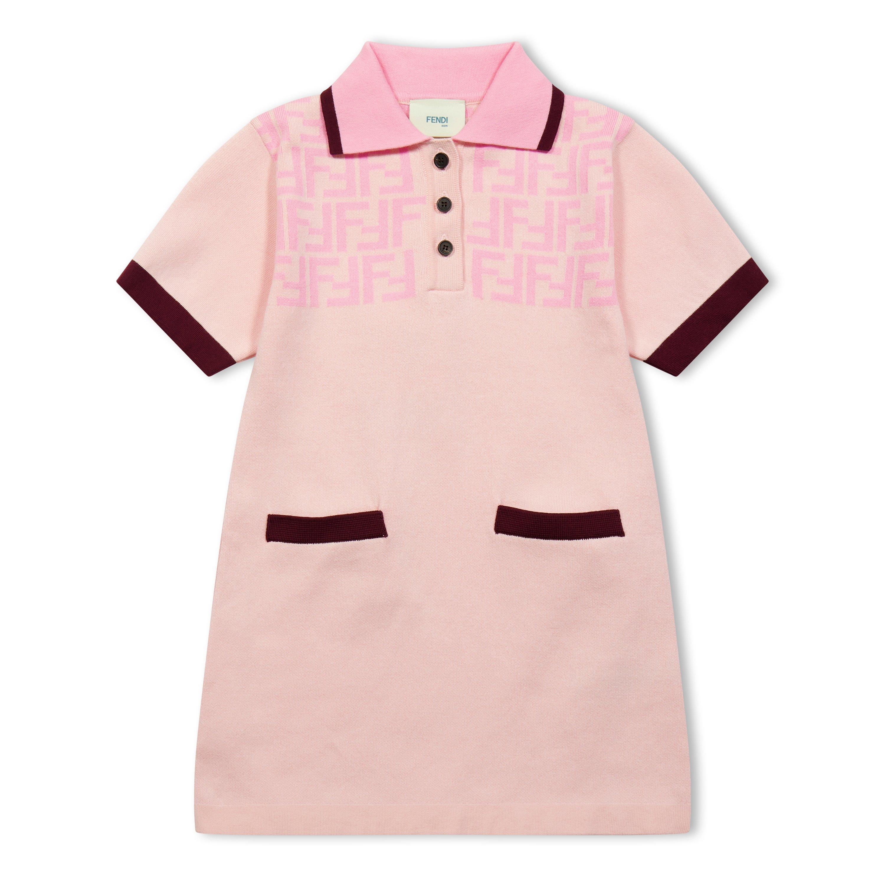 Fendi Kids' FF Knitted Jumper Dress - Pink F1UVL - Size 4Y