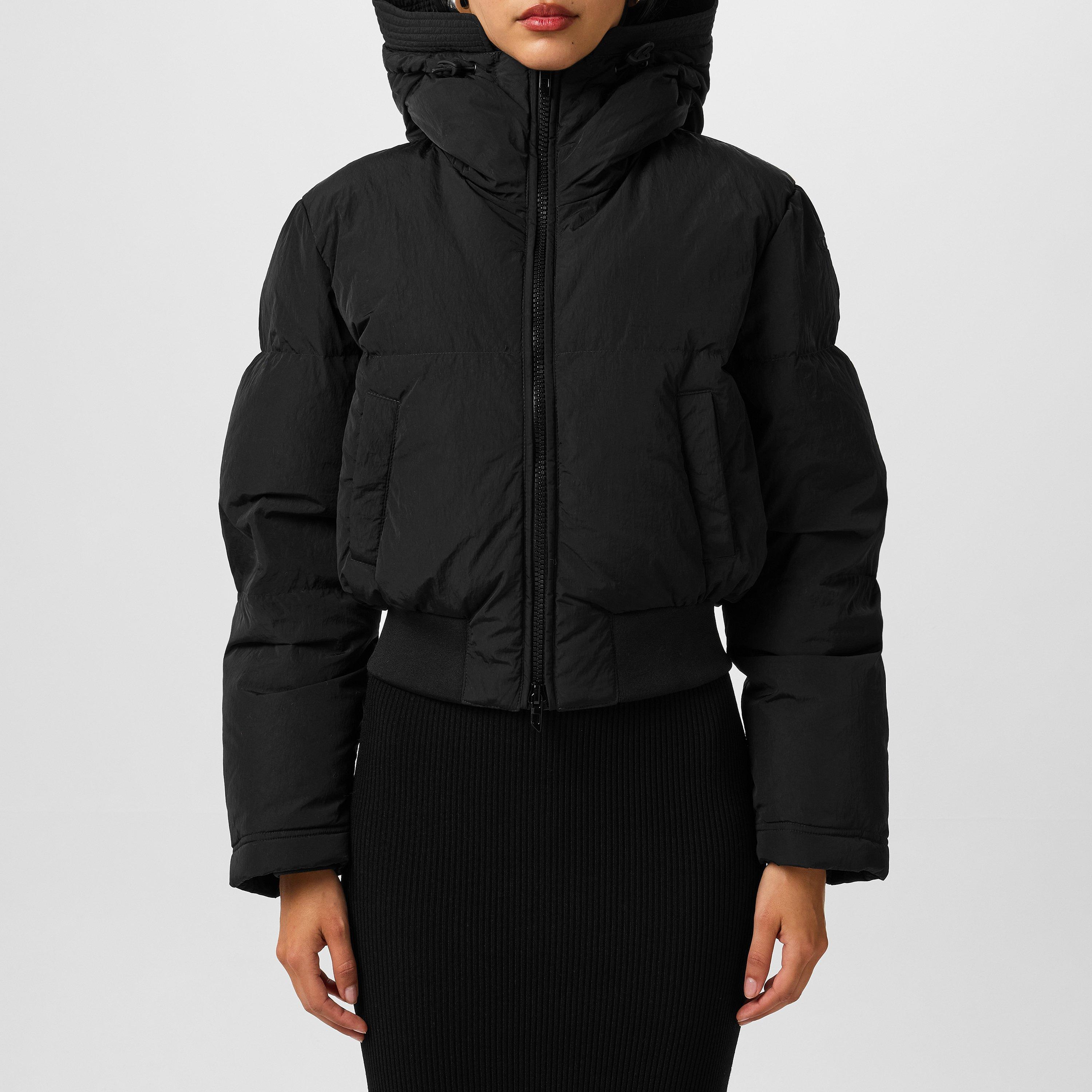 Diesel Jeans Women's Hooded Cropped Long Sleeve Short Puffer