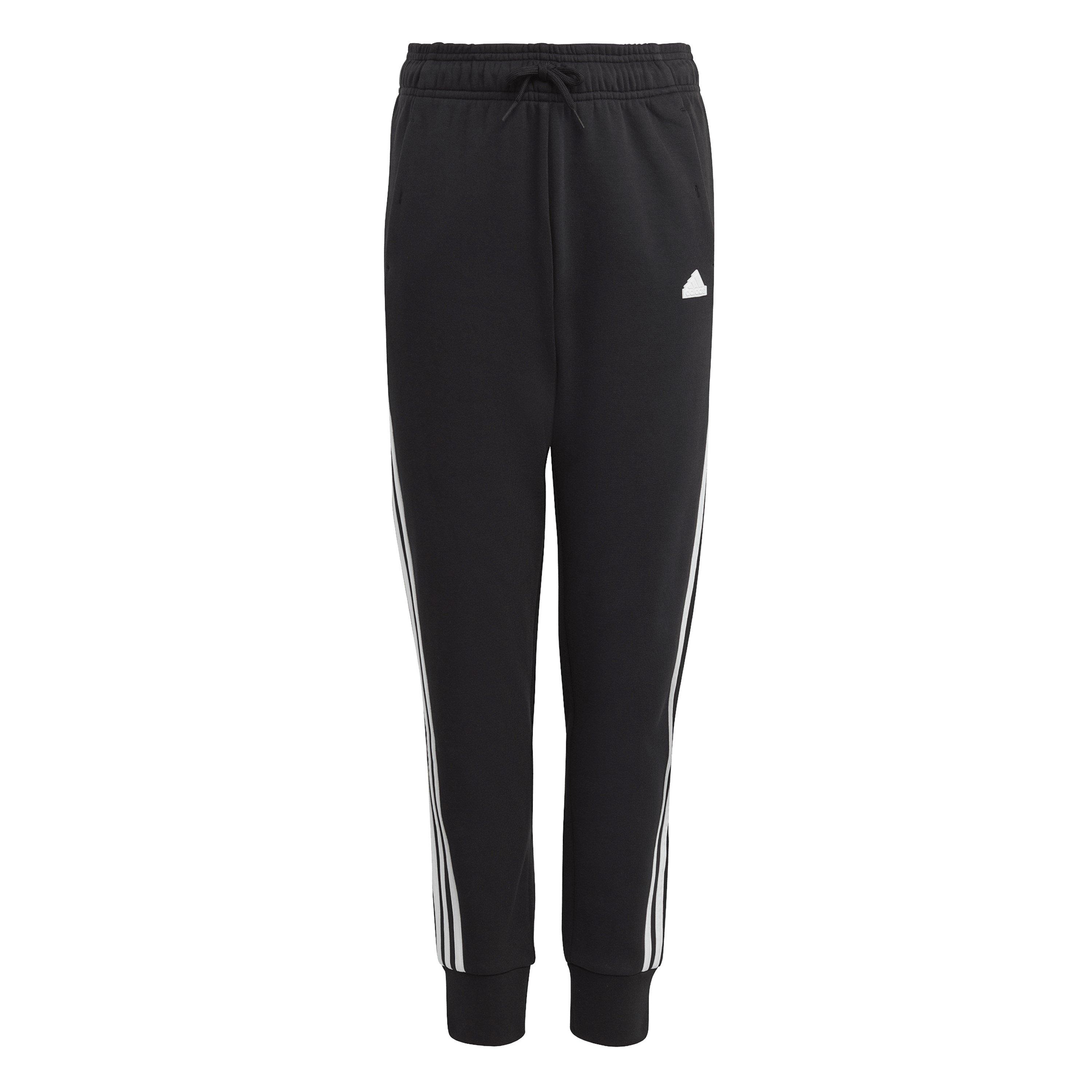 Black/White - adidas - Future Icons 3-Stripes Cotton Tracksuit Bottoms - 1