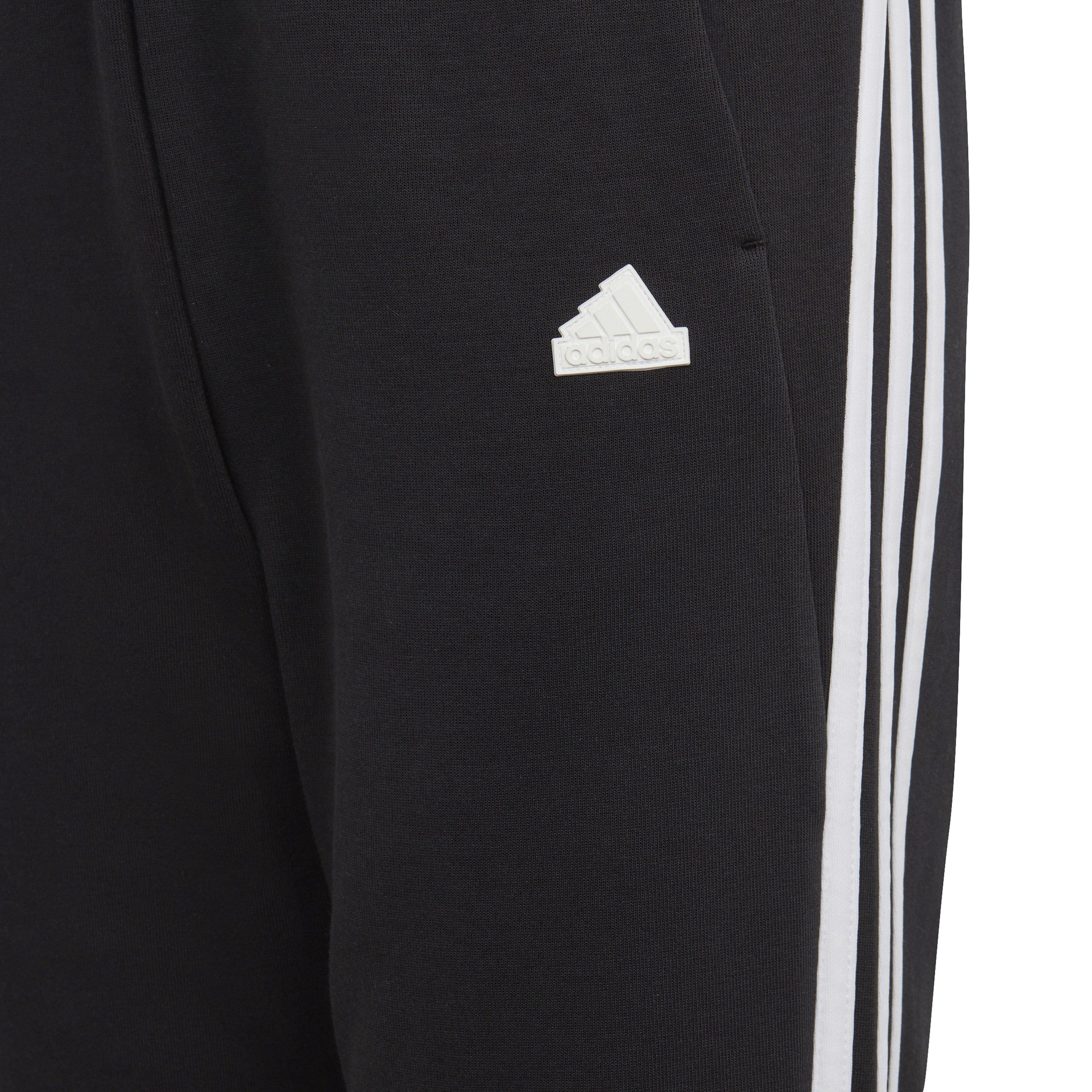 Black/White - adidas - Future Icons 3-Stripes Cotton Tracksuit Bottoms - 3