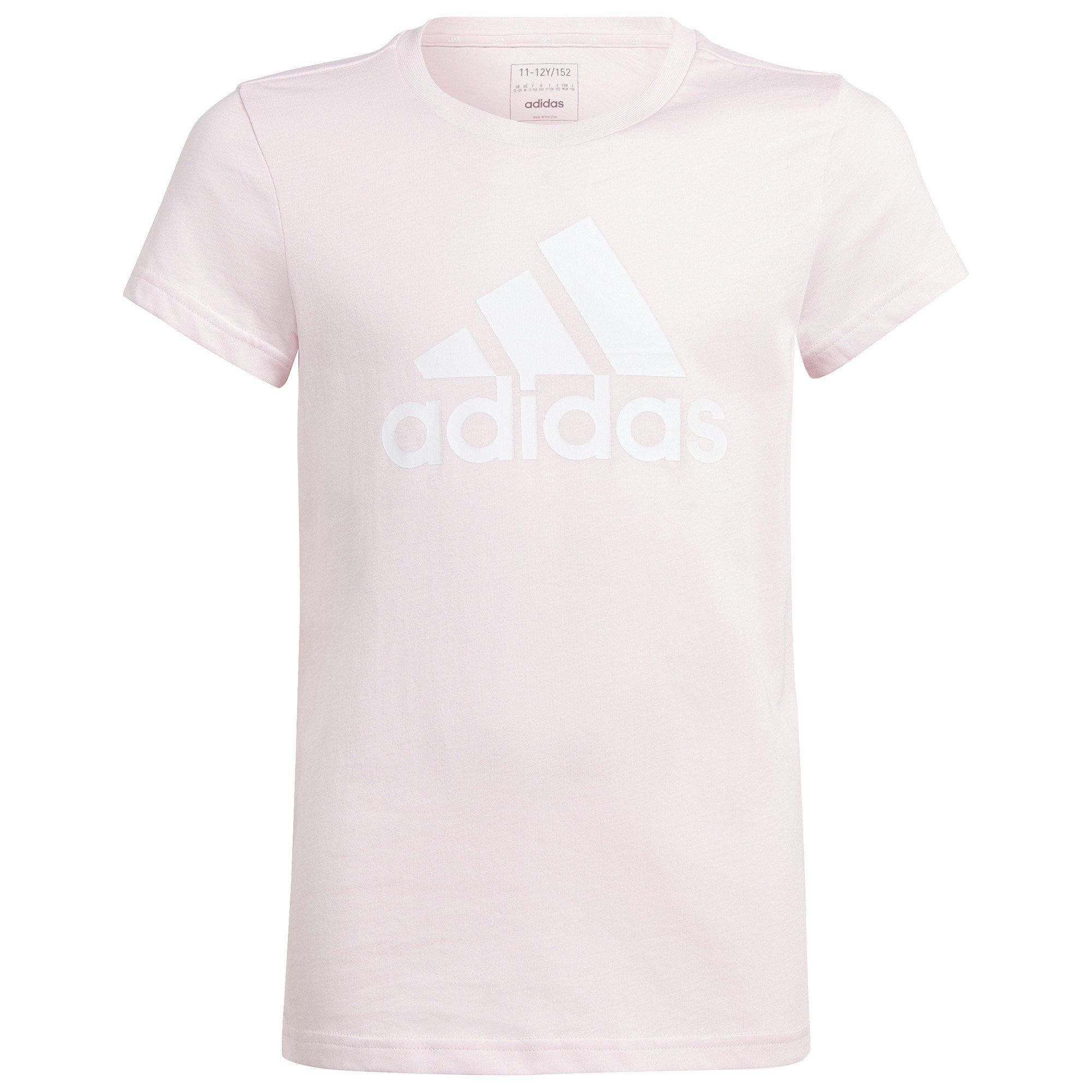 Clear Pink/Wht - adidas - Essentials Big Logo Junior Girls T Shirt - 1
