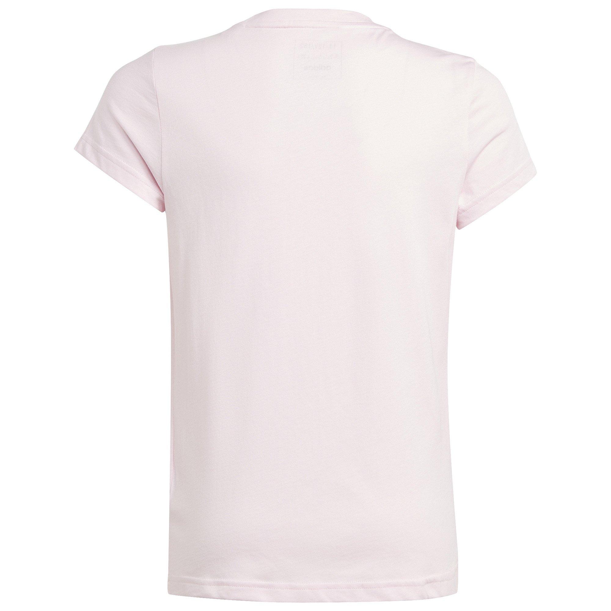 Clear Pink/Wht - adidas - Essentials Big Logo Junior Girls T Shirt - 2