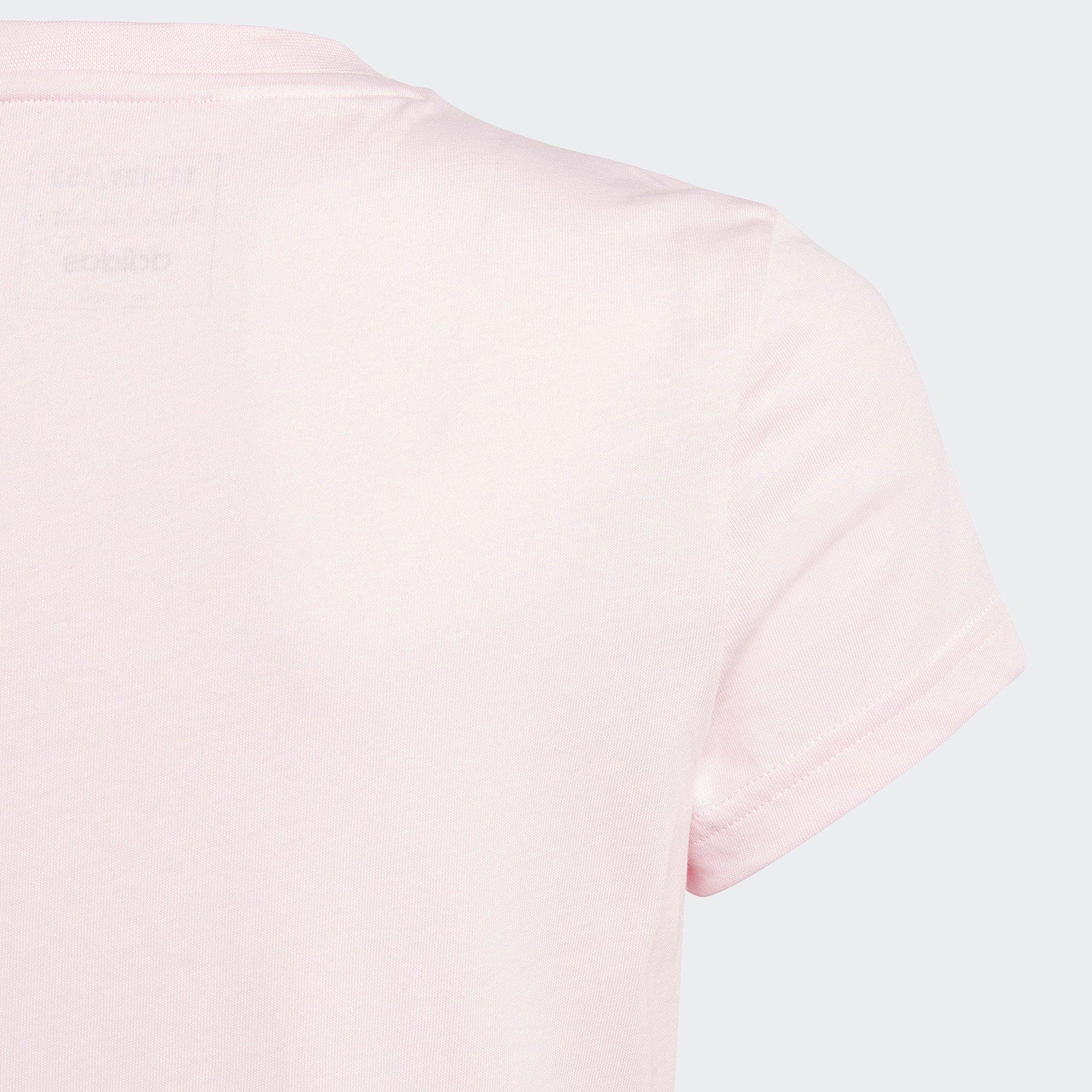 Clear Pink/Wht - adidas - Essentials Big Logo Junior Girls T Shirt - 4