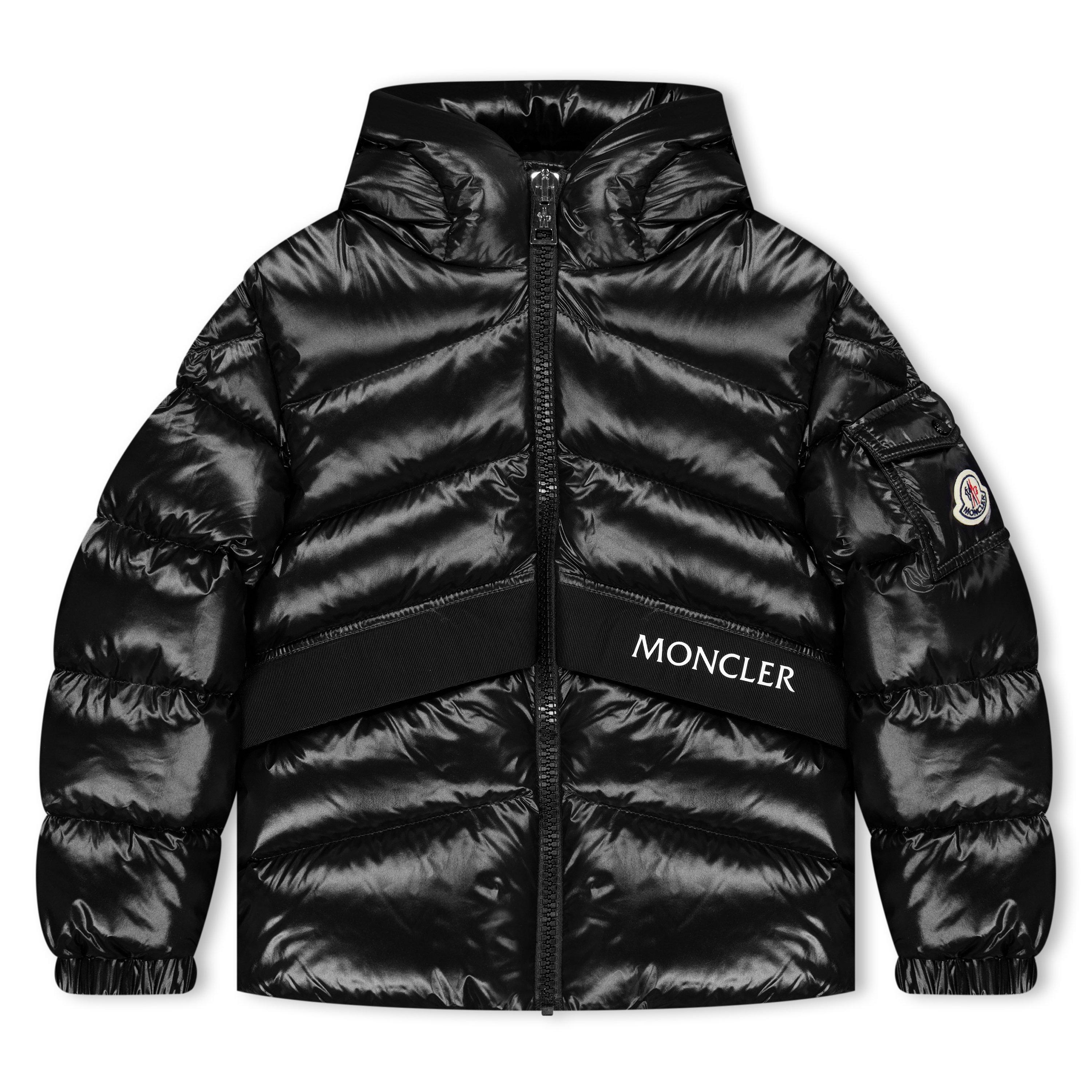 Black 999 - Moncler - Kids' Groseillier Duck Down Hooded Long Sleeve Short Puffer Jacket - 1
