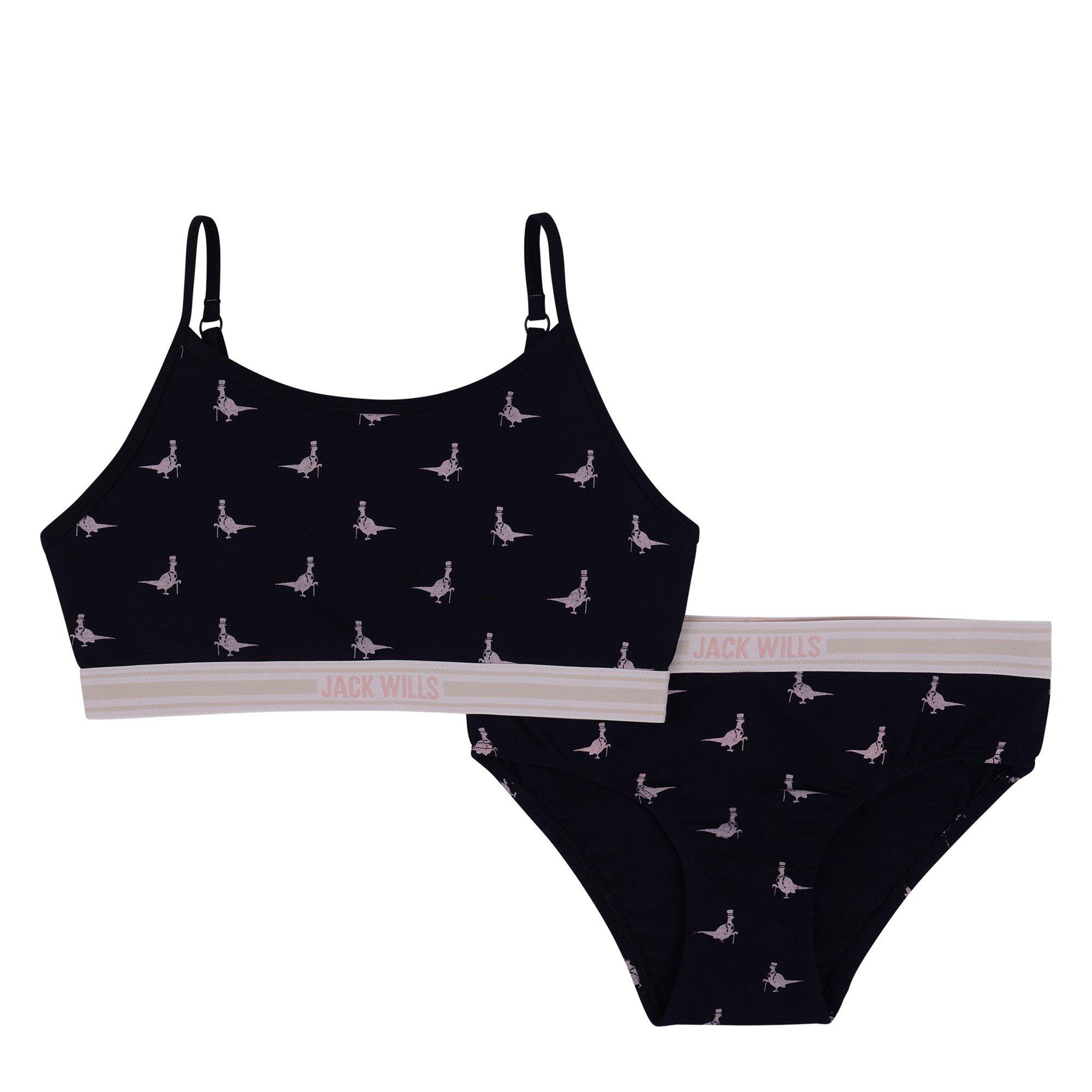 Azul Marinho/Rosa - Jack Wills - Kids Girls Multipack Bralette And Brief Set - 3