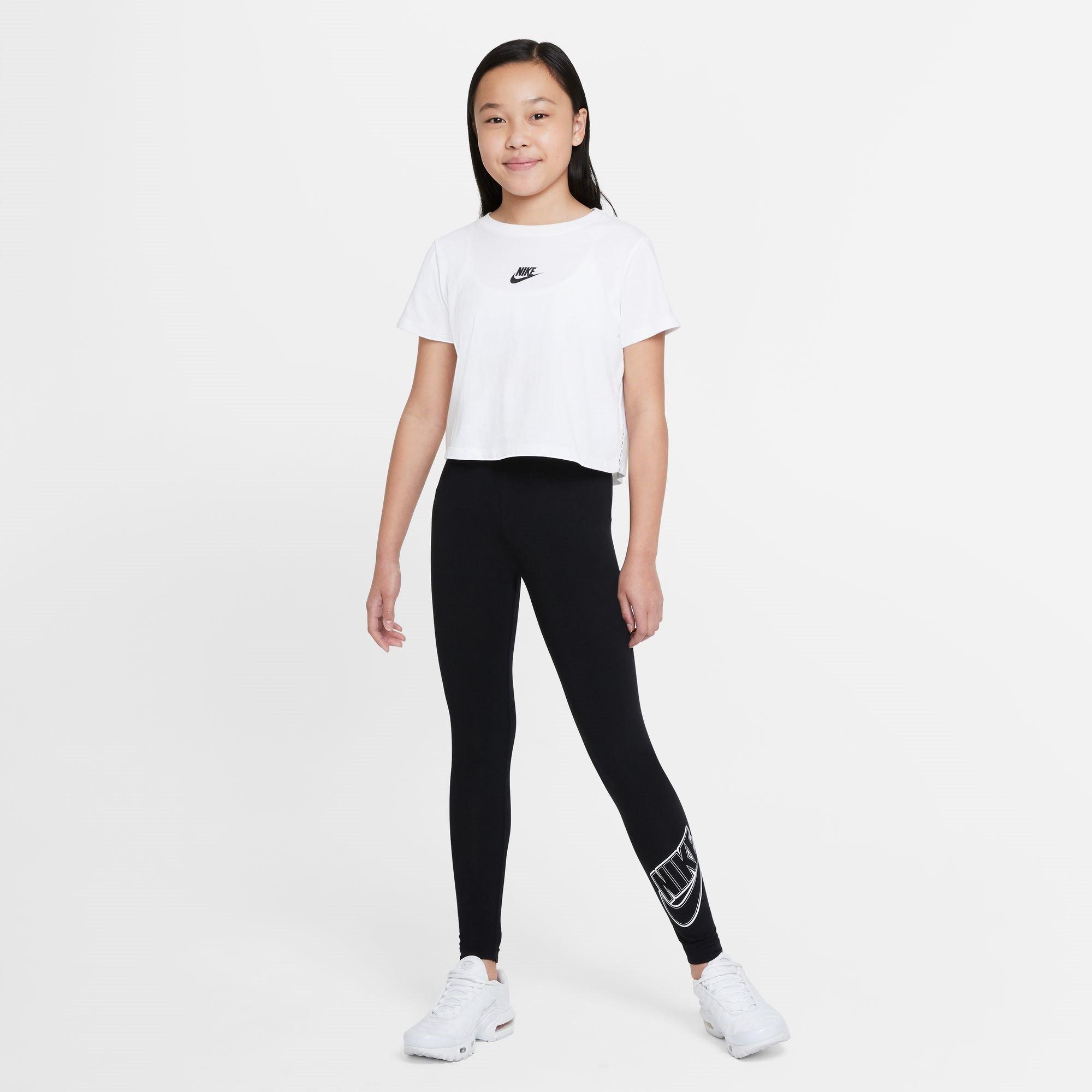 PRETO/BRANCO - Nike - Sportswear Favorites Big Kids' (Girls') Graphic Leggings - 5