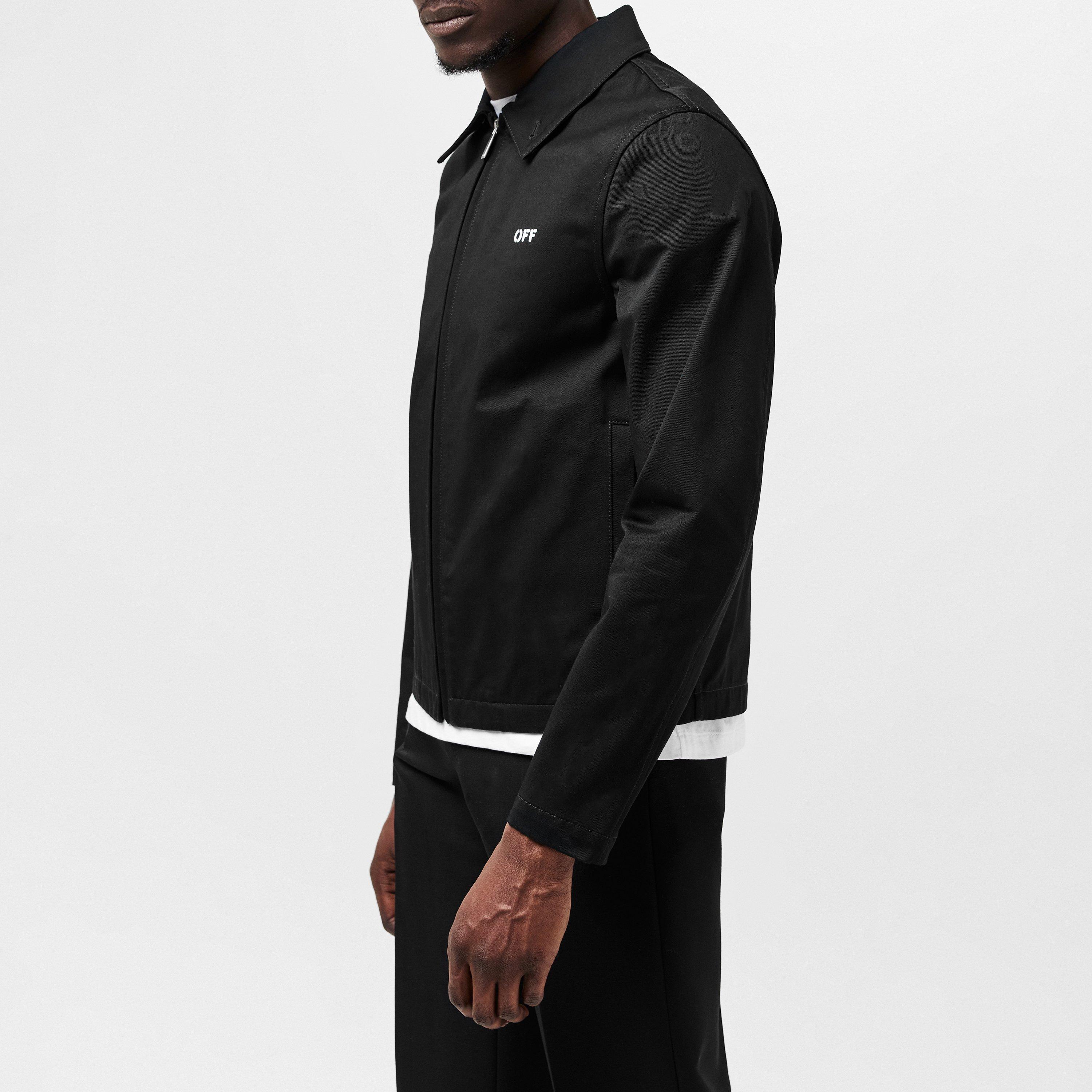Off White | Men's Arrow Long Sleeve Zip Overshirt | Flannels